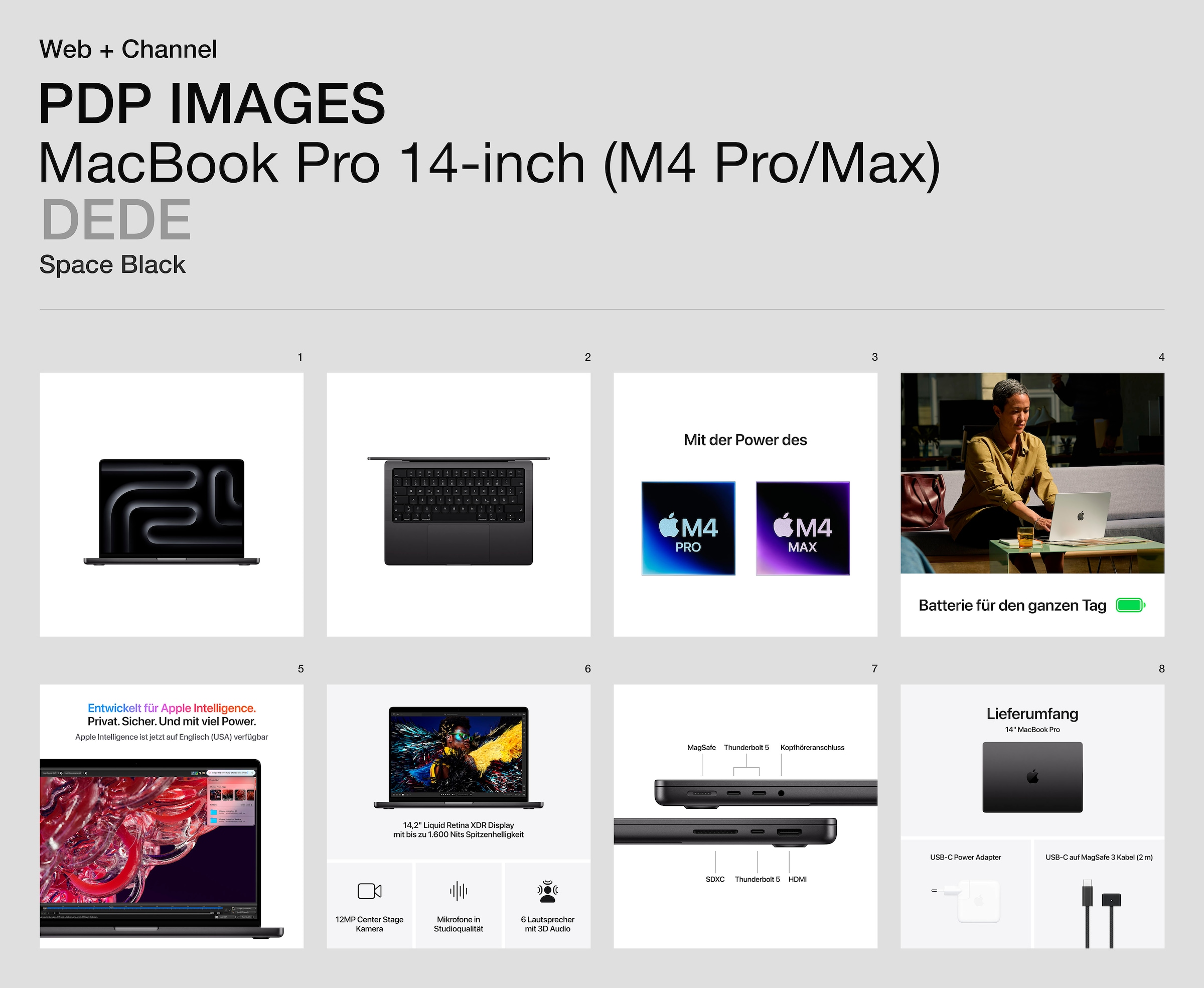 Apple Notebook »MacBook Pro 14" M4 Max«, 35,97 cm, / 14,2 Zoll, Apple, M4 Max, M4 - 32-Core GPU, 1000 GB SSD