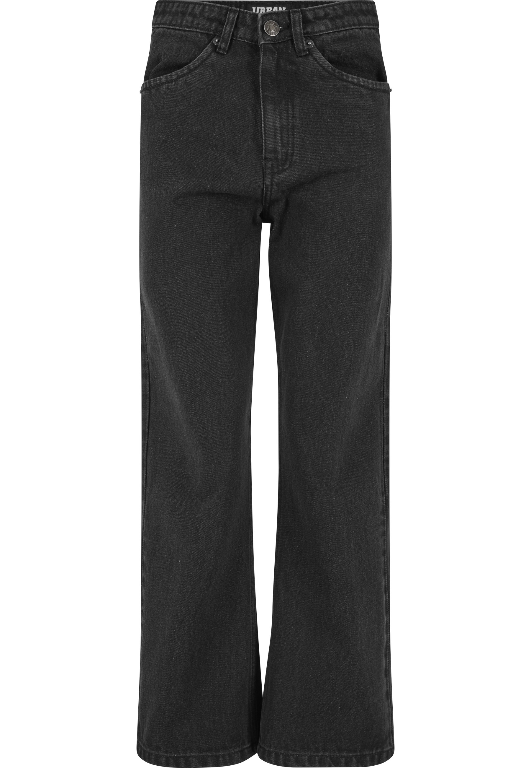 Urban Classics Jean Cropped Straight Leg Black Washed 26 Femme
