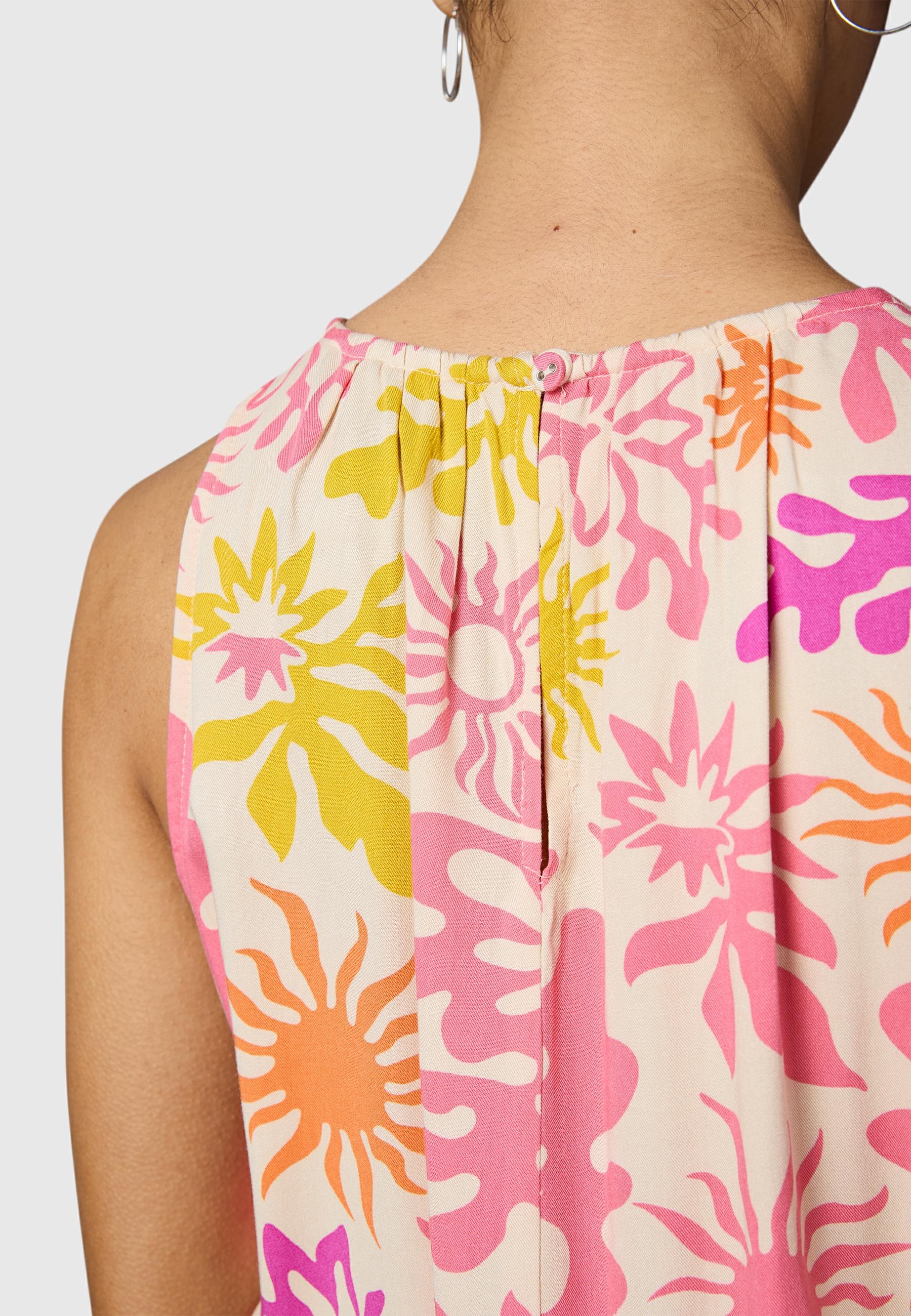 Ragwear Blusenkleid »Sanai Print YOUMODO« Eingrifftaschen Sommerkleid mit Schnürung und modischem Print