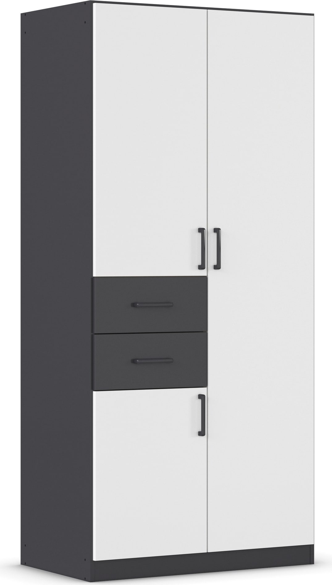 rauch "Kleiderschrank Schrank Garderobe MAIKA mit Dekor-Front" 2 Schubladen, in verschiedenen Breiten, Höhen, Farben, MADE IN GERMANY