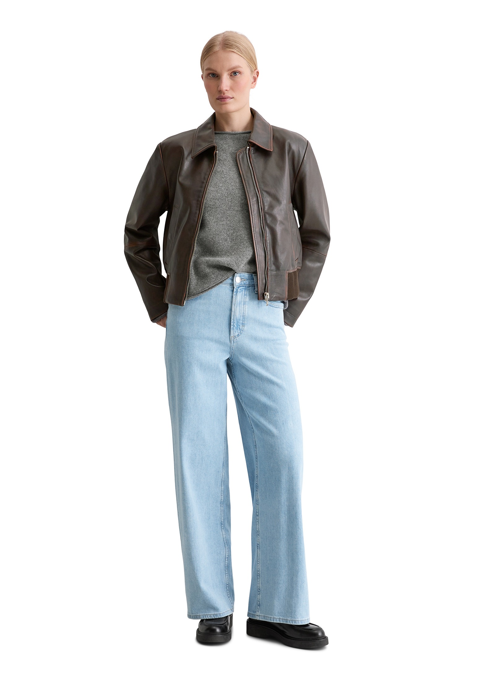 Marc O'Polo Lederjacke »aus softem Lammleder in Vintage-Optik« ohne Kapuze