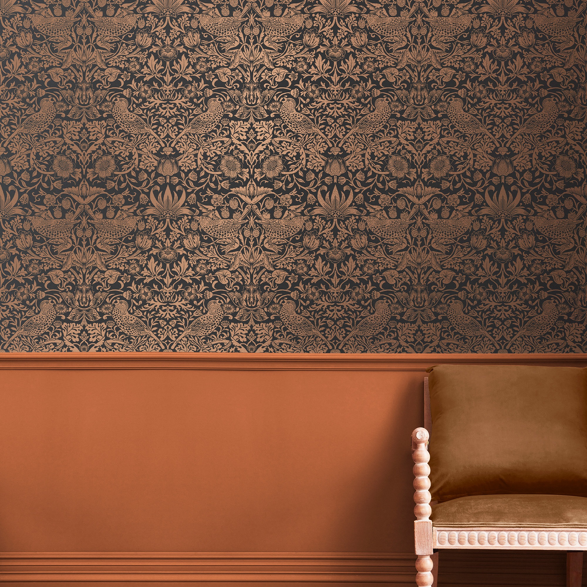 WILLIAM MORRIS AT HOME Vliestapete "Strawberry Thief Fibrous" Retro texturiert Design Tapeten