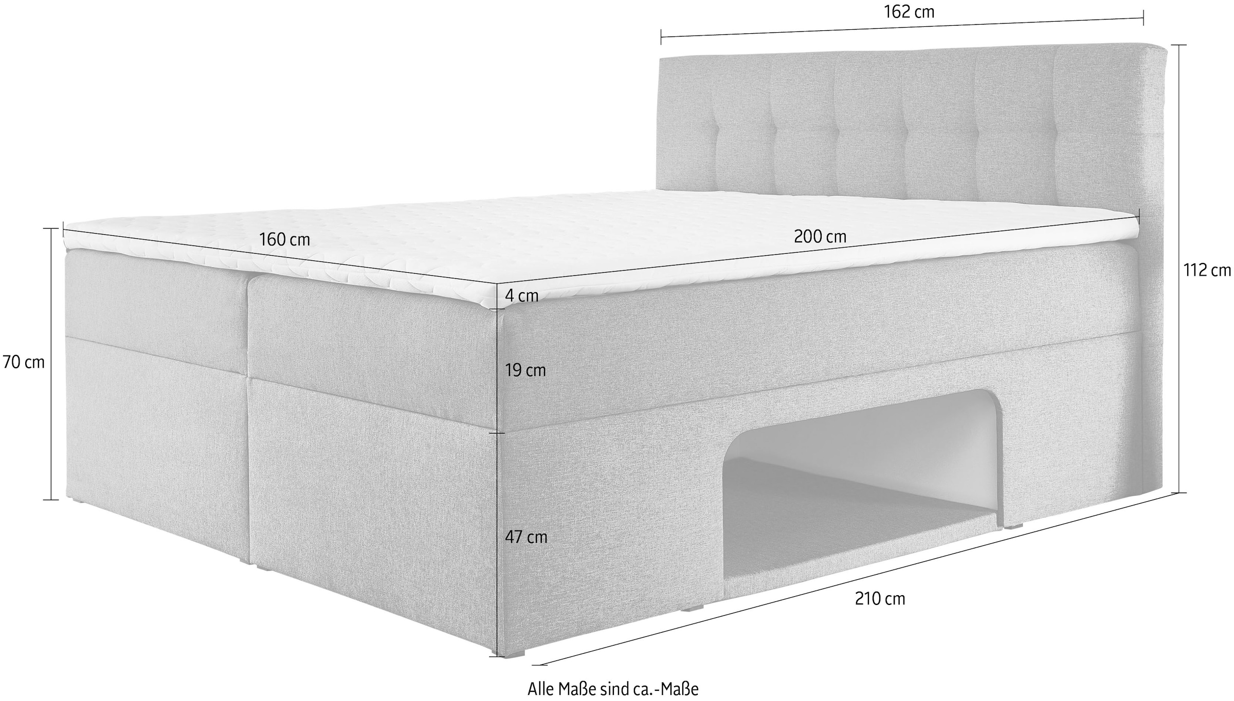 Places of Style Boxbett »Carolin«, mit Nische inkl. gepolsterter Unterlage für Haustiere