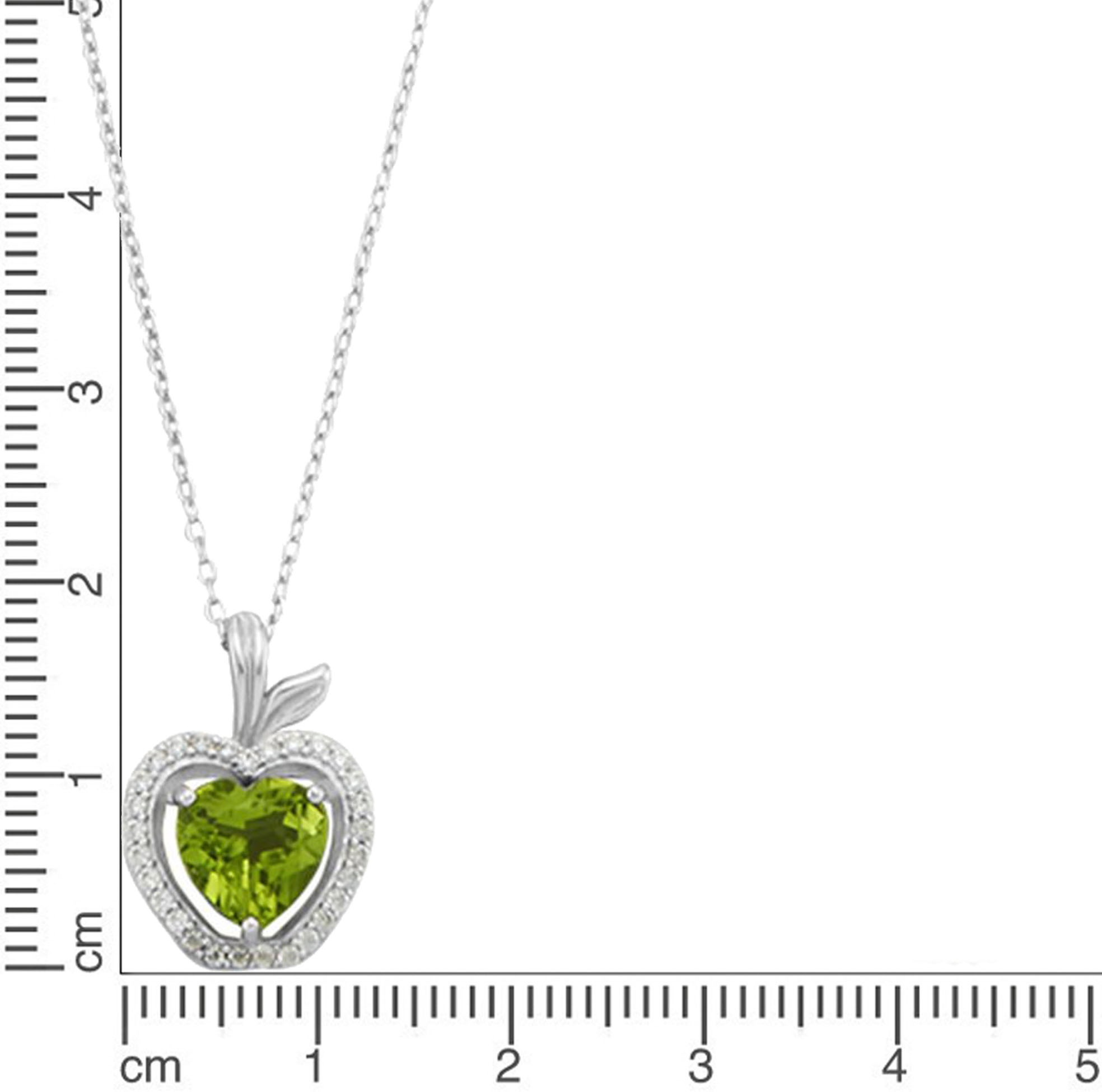 Firetti Kette mit Anhänger »Schmuck Geschenk Silber 925 Halsschmuck Halskette Apfel Herz«, mit Peridot, Zirkonia (synth.)