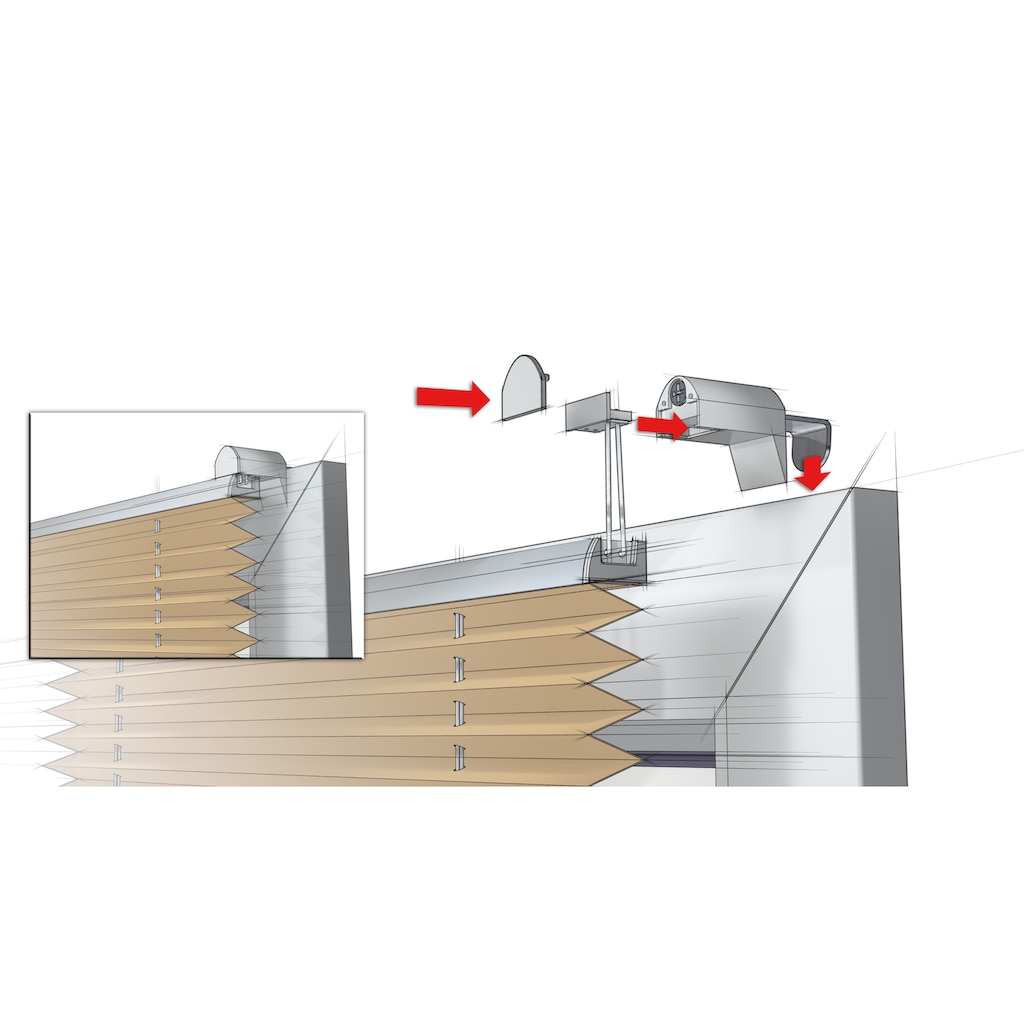 GARDINIA Plissee »Easyfix Thermo-Plissee mit 2 Bedienschienen Energiesparend«, verdunkelnd, energiesparend, ohne Bohren, verspannt, energiesparend, abdunkelnd mit Thermobeschichtung