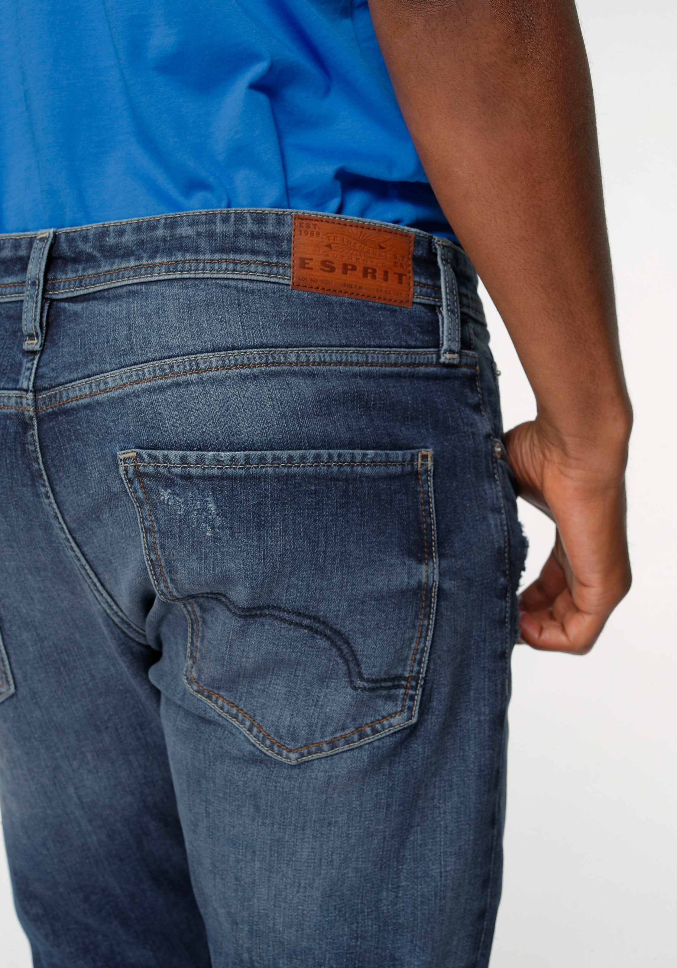 Esprit Slim-fit-Jeans, mit Destroyed-Effekten ▷ kaufen | BAUR