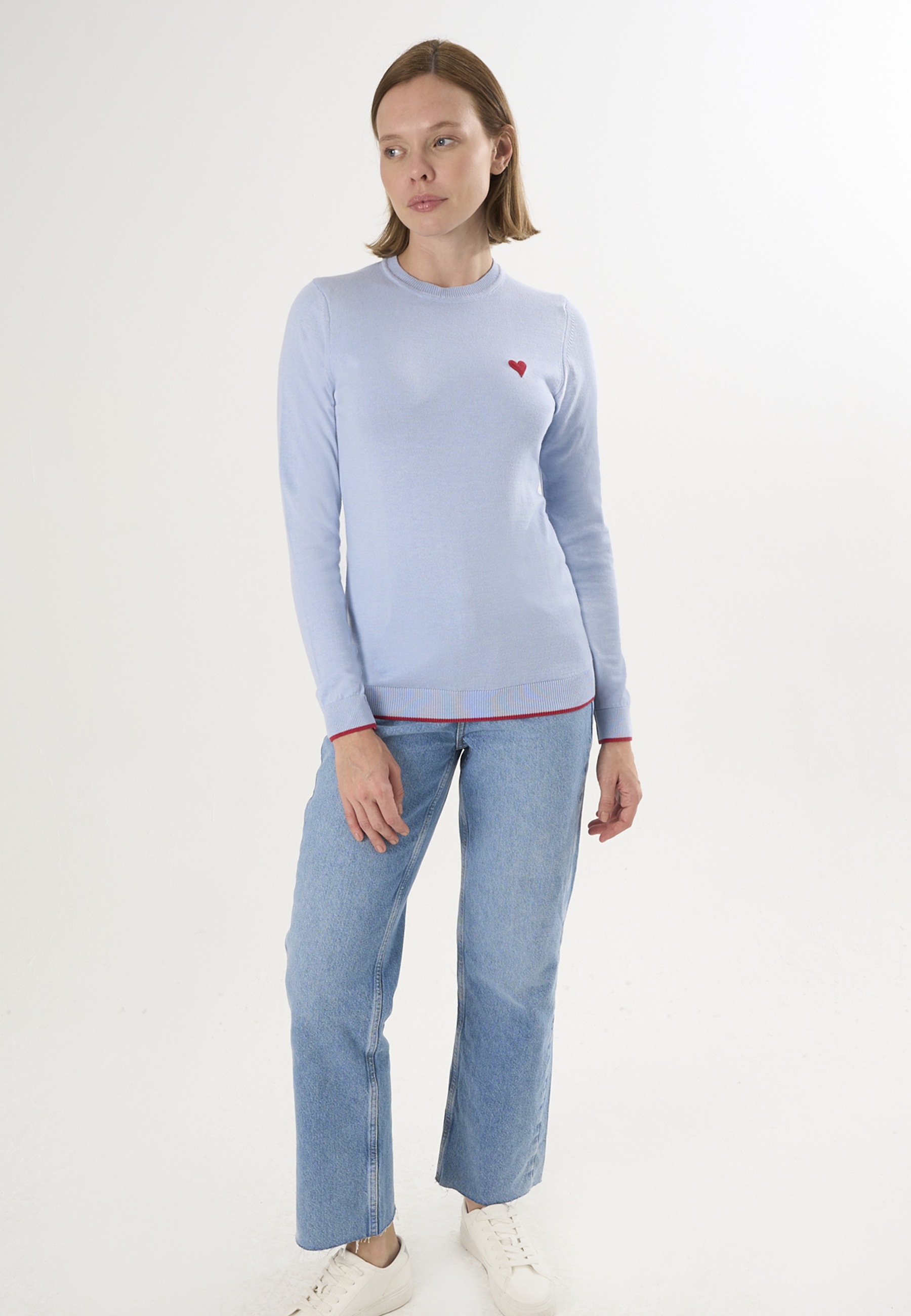 Felix Hardy Rundhalspullover »Strickpullover mit Rundhalsausschnitt«