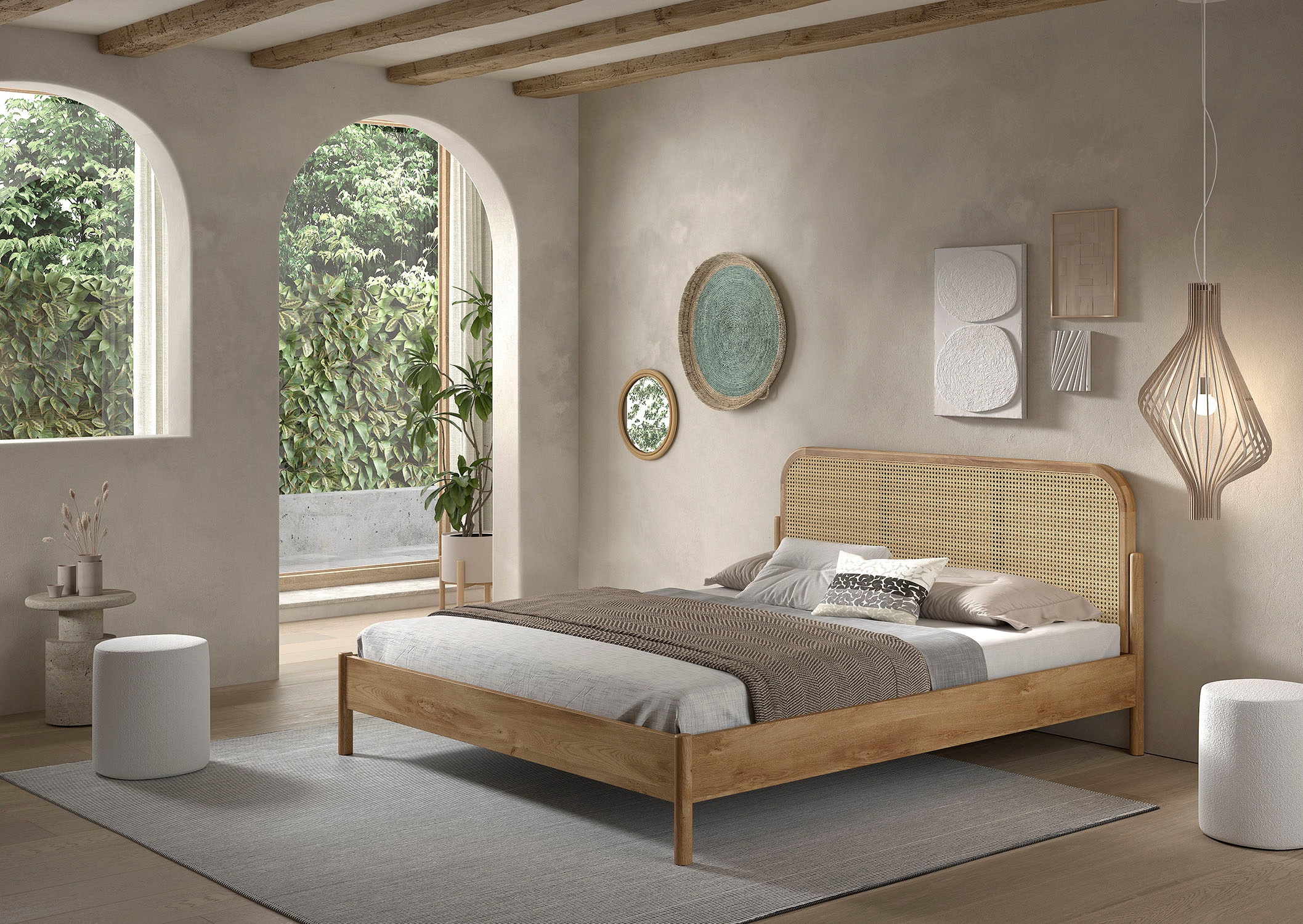 Home affaire Bettgestell "mit massiven Bettpfosten und furnierten Bettseite günstig online kaufen