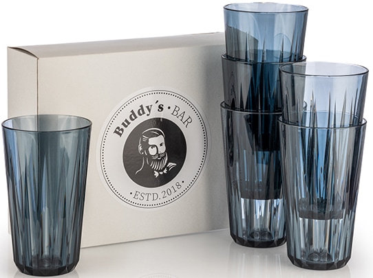 Becher »Buddy´s Bar«, (Set, 6 tlg.), 6er Set, Tritan Kunststoff, Kristallglas-Optik,...