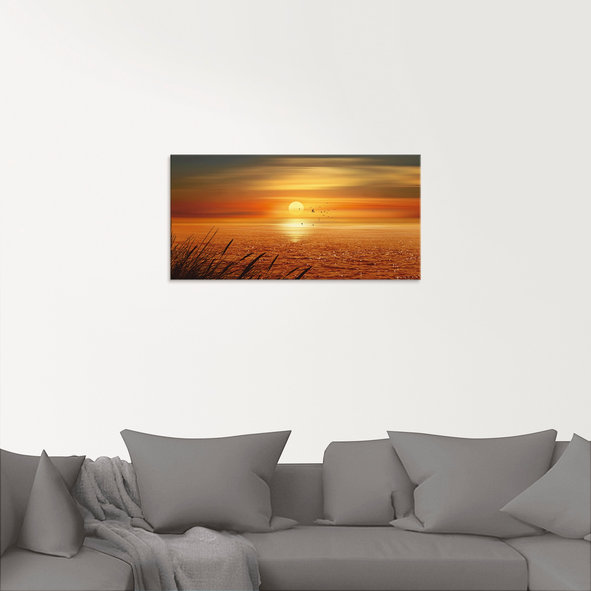 Artland Glasbild »Sonnenuntergang über dem Meer«, Sonnenaufgang & -untergang, (1 St.), in verschiedenen Größen