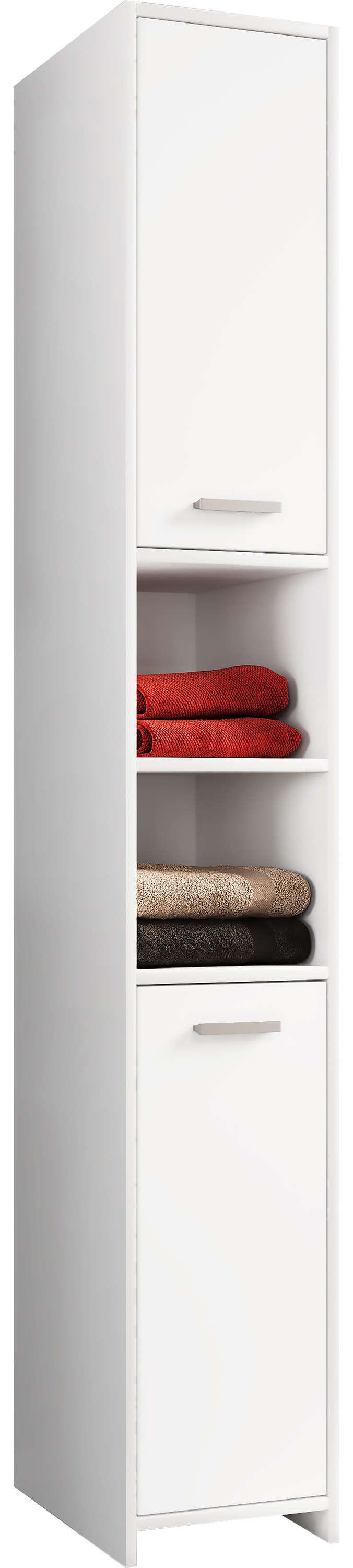 Hochschrank VCM, B:30cm T:30cmweiß, Obermaterial: 100% Holz Wood., Badezimmer, Schränke, "Holz Badmöbel Bad Hochschrank Badschrank Zalo"