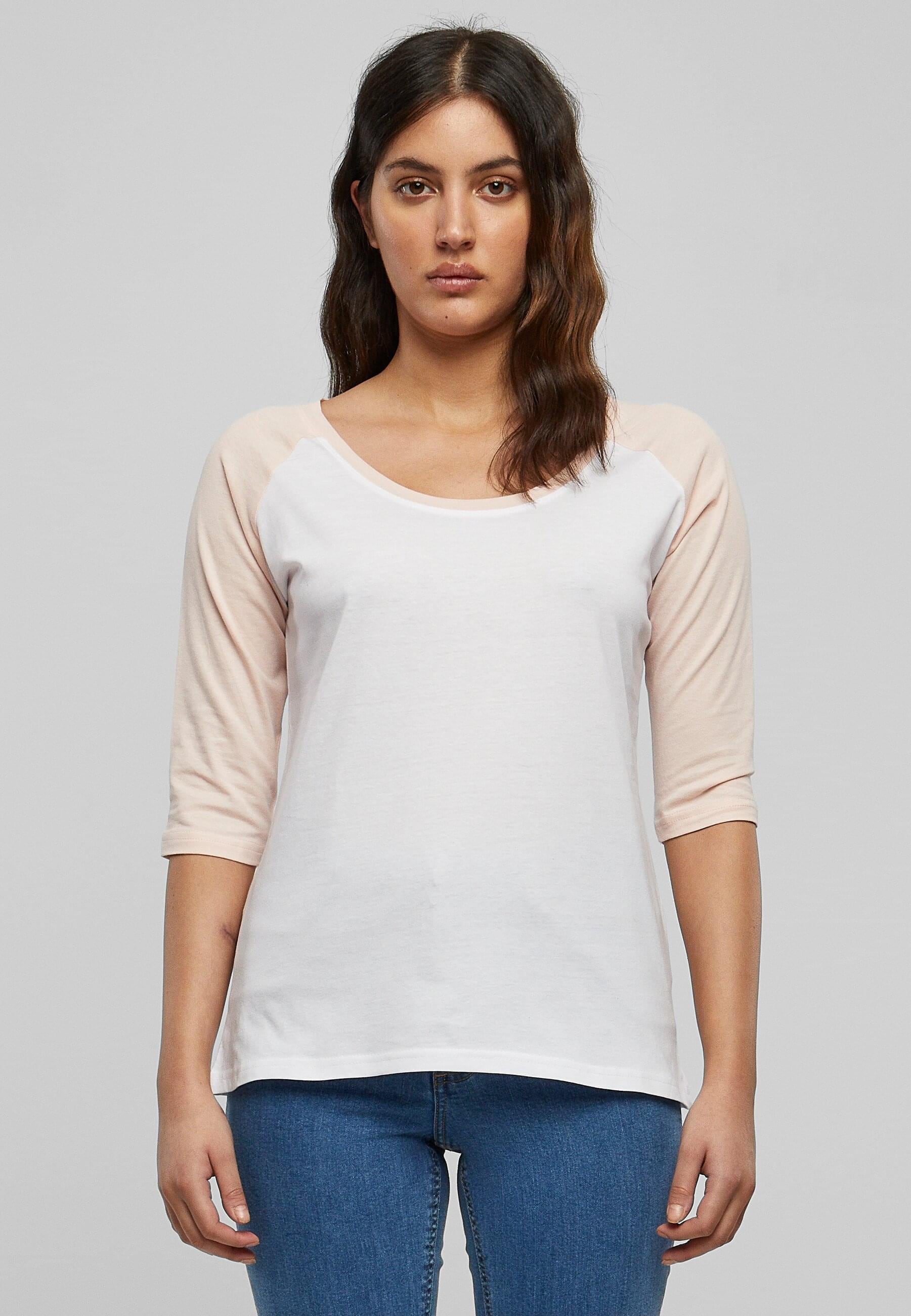 URBAN CLASSICS Kurzarmshirt »Urban Classics Damen Ladies 3/4 Contrast Raglan Tee«