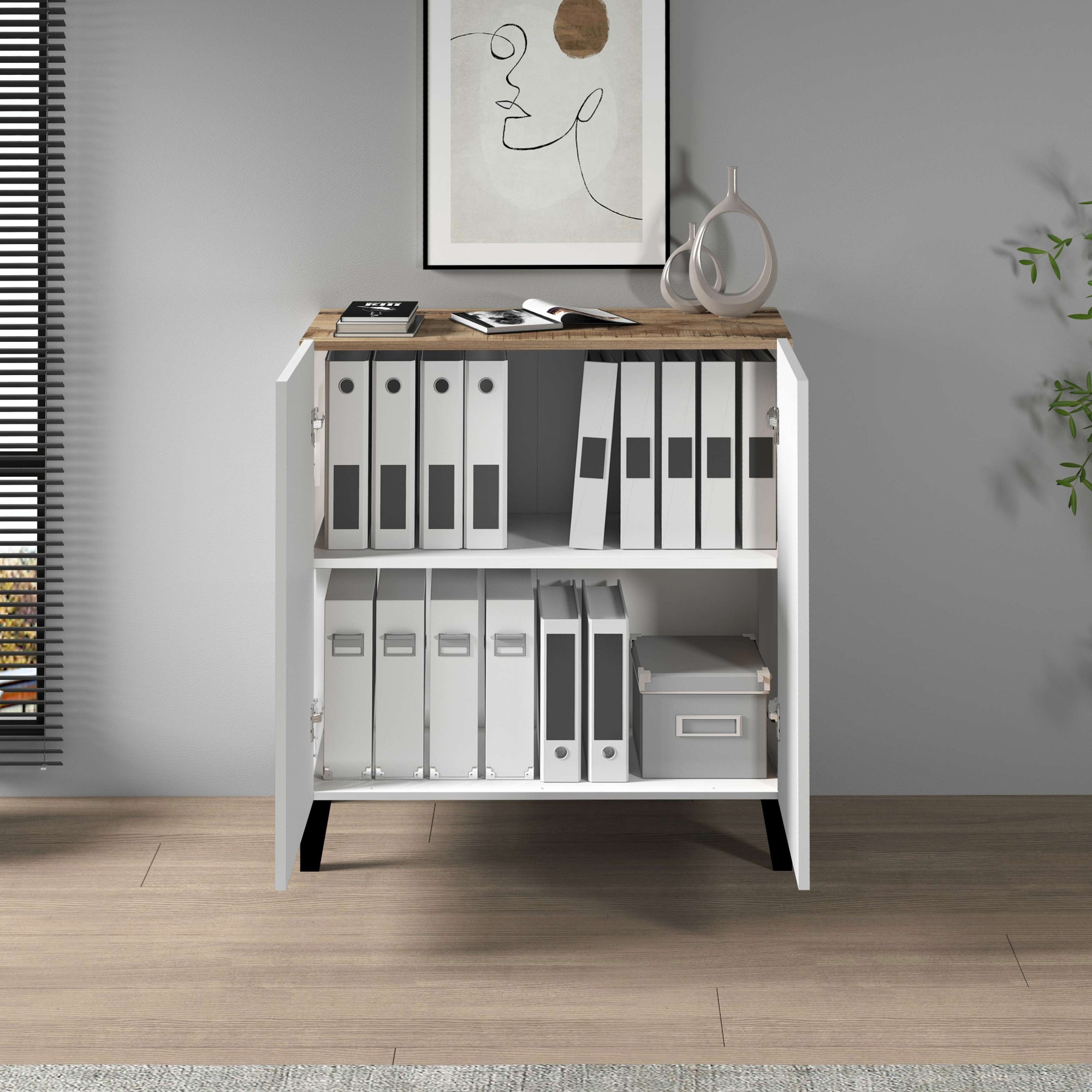 INOSIGN Aktenschrank »Sunrise Aktenschrank, Mehrzweckschrank, Büroschrank«, mit 2 Türen & 2 Fӓchern, Breite 79,2 cm, Made in Italy