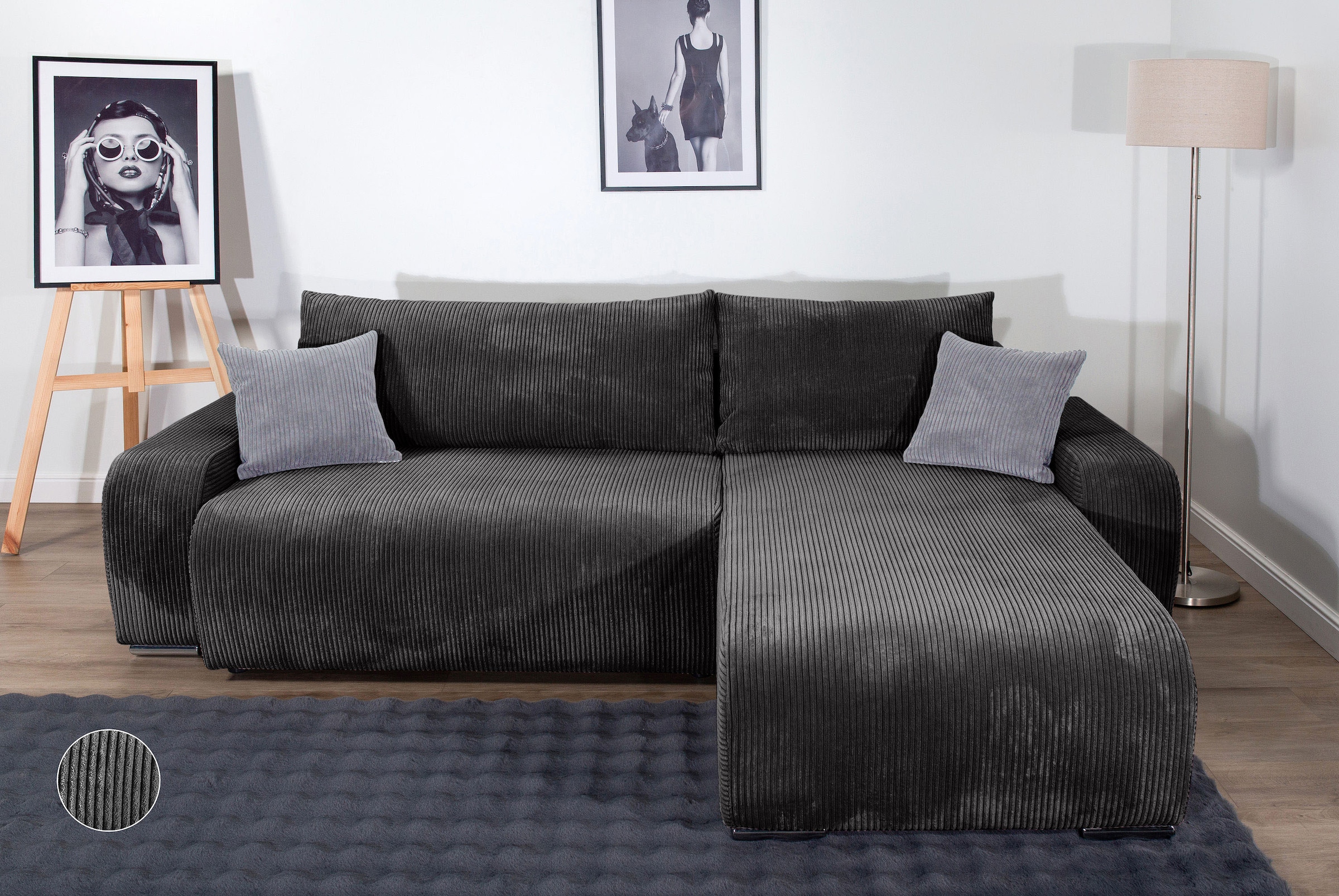 COLLECTION AB Ecksofa "Pia, L-Form, Breite 237 cm, mit Schlaffunktion" inkl günstig online kaufen