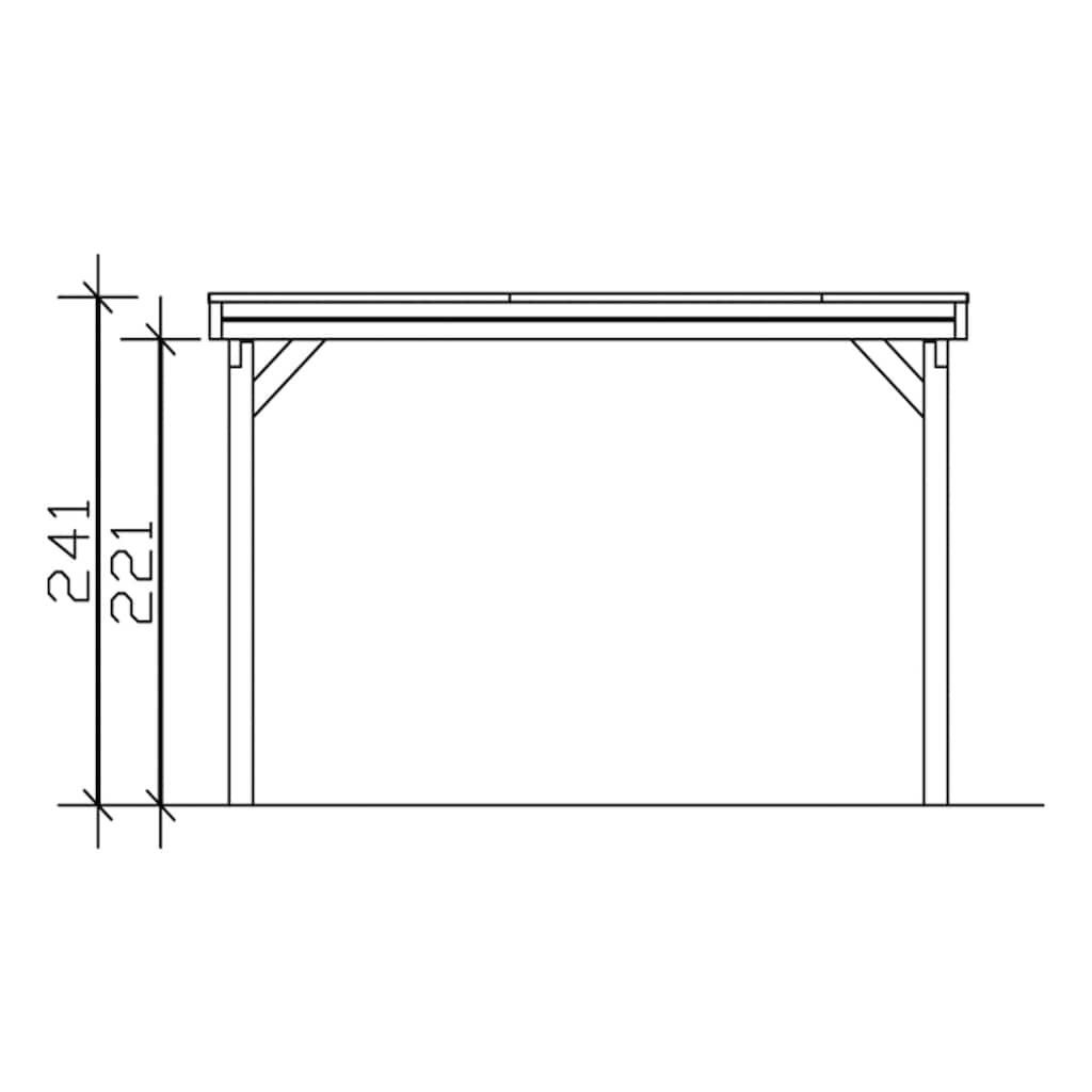 Skanholz Einzelcarport »Friesland«, Holz, 355 cm, grün