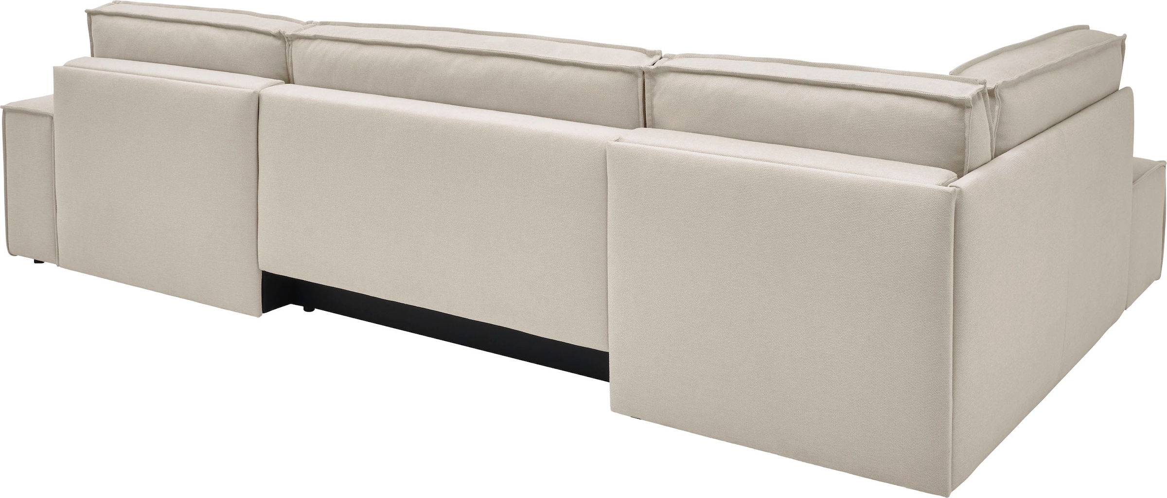 andas Wohnlandschaft »FINNLEY U-Form XXL 329 cm, Schlafsofa, Schlaffunktion m. Bettkasten«, (194/139 cm), Bouclé, Struktur und Cord