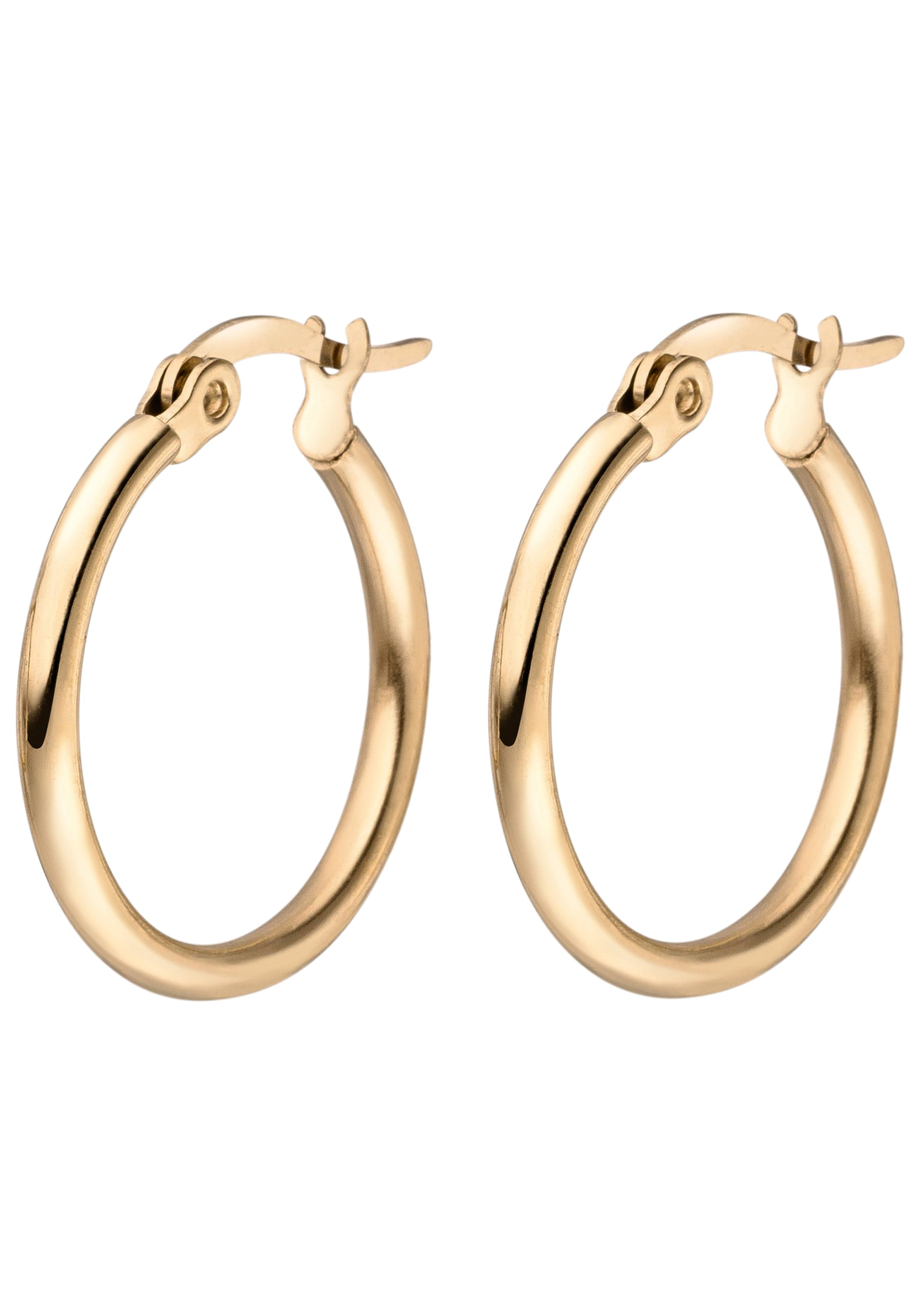 JOBO Paar Creolen Edelstahl roségoldfarben beschichtet 20 mm