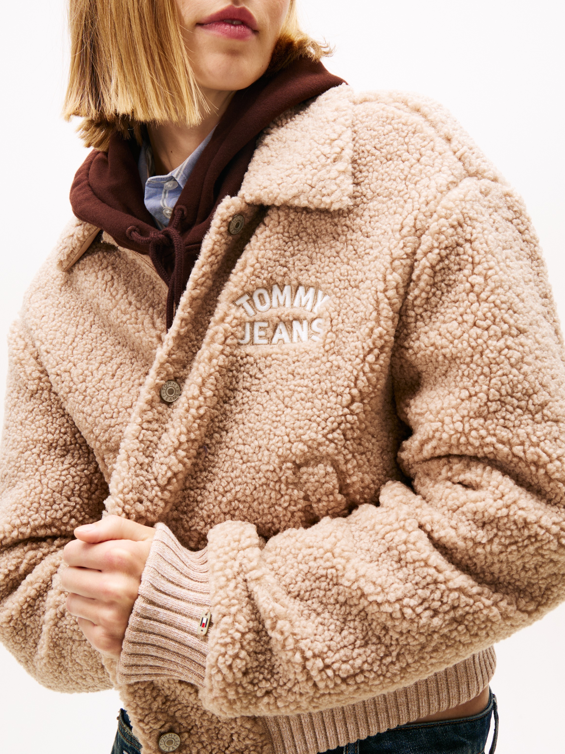 Tommy Jeans Plüschjacke "TJW TEDDY VARSITY BOMBER" günstig online kaufen