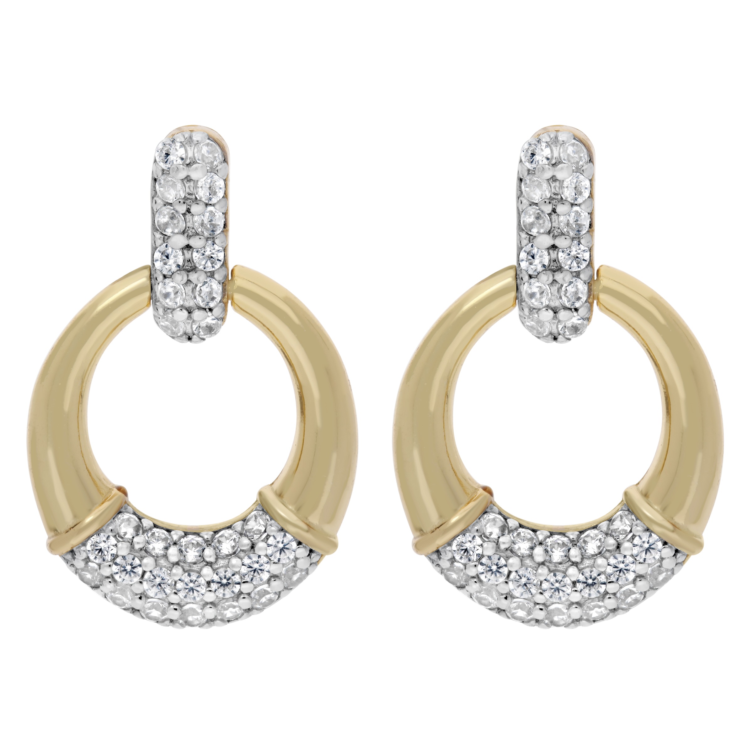 Firetti Paar Ohrstecker »Schmuck Geschenk Silber 925 Ohrschmuck Ohrringe Türklopfer bicolor« mit Zirkonia (synth.)