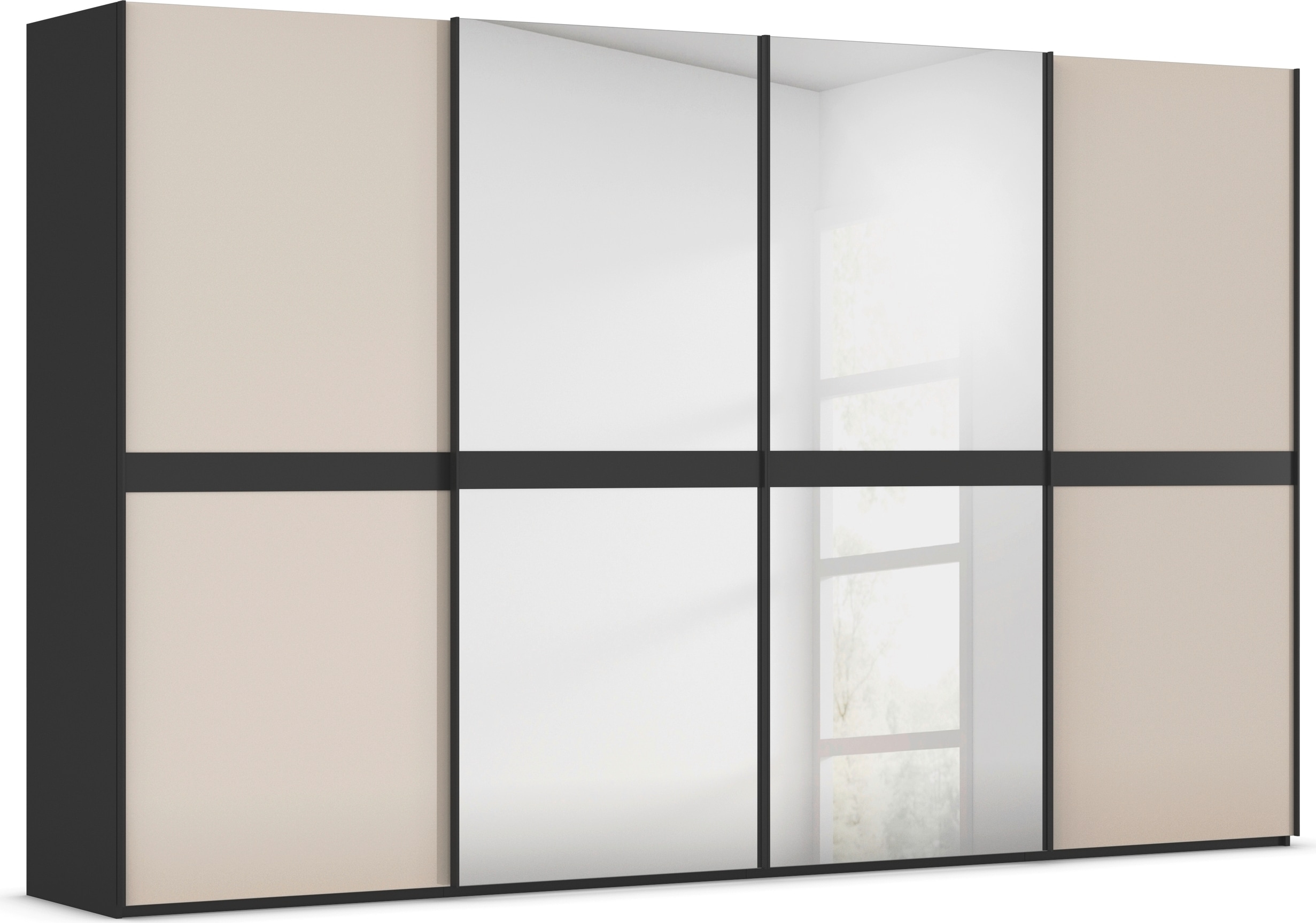 rauch "Kleiderschrank Schrank Garderobe Schlafzimmerschrank SCALE-LINE" edle Optik mit Bauchbinde mit Glas/Spiegel-Front MADE IN GERMANY