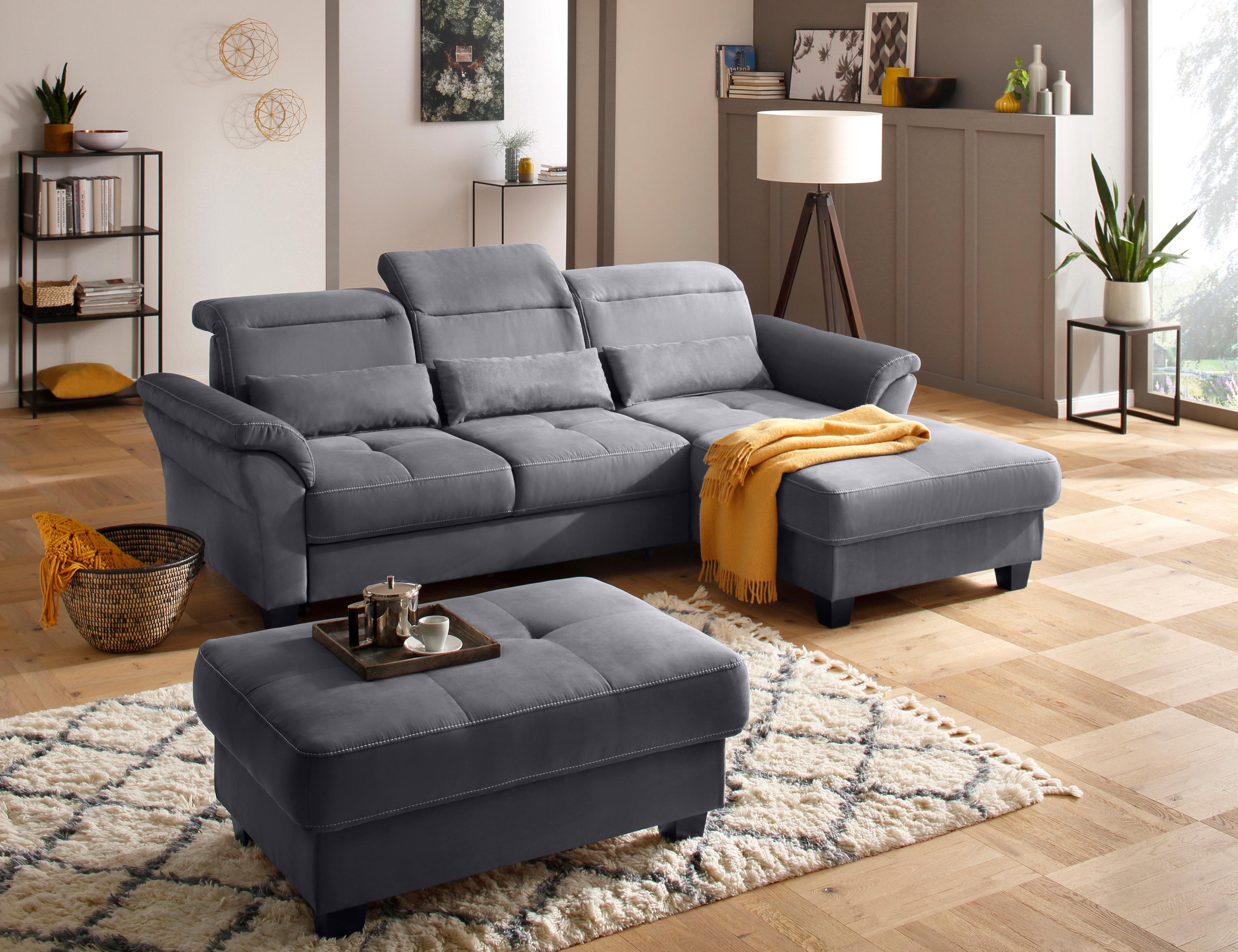 Home affaire Ecksofa »Solvei L-Form« mit Recamierenabschluß und Sitztiefenverstellung