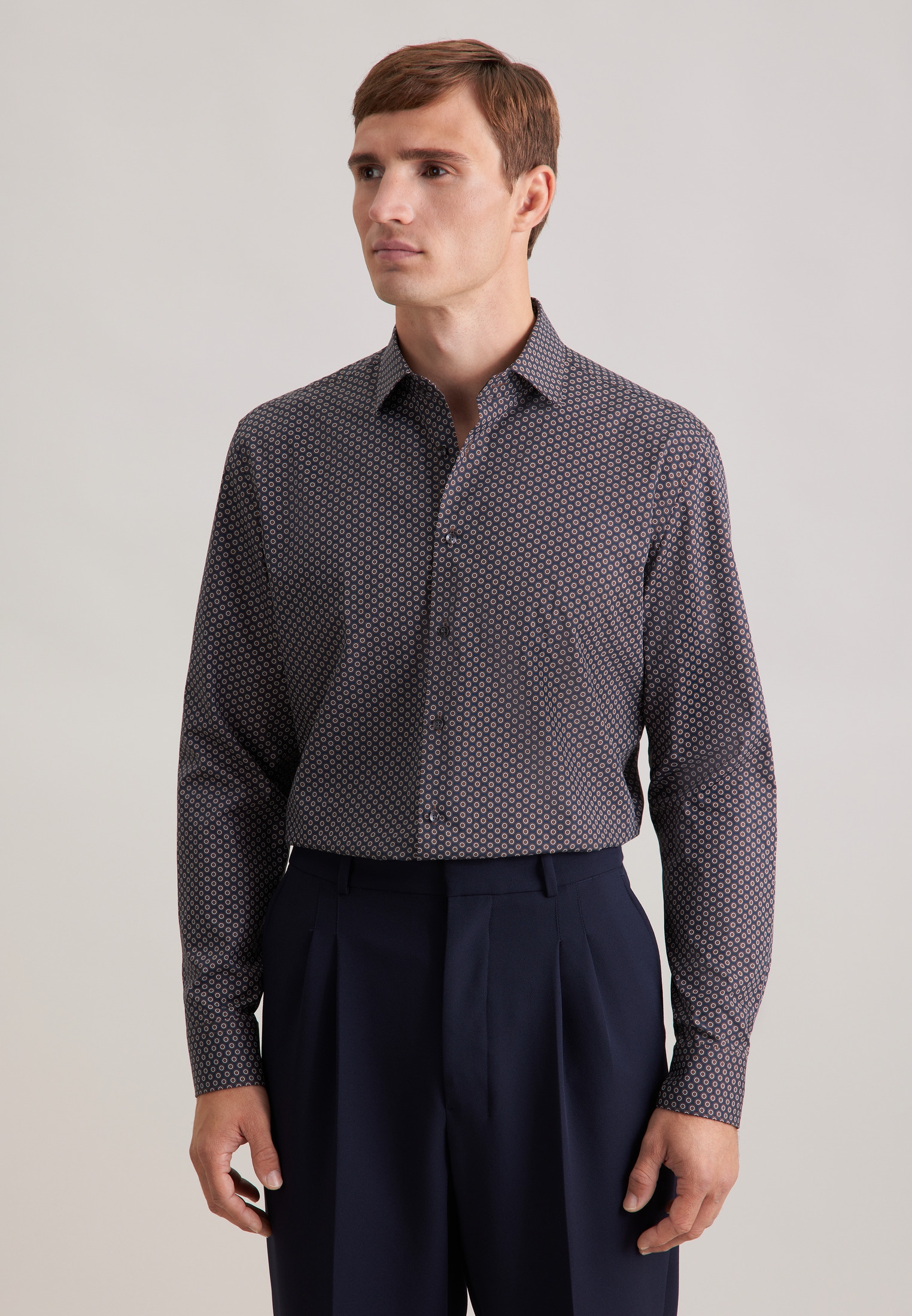 seidensticker Businesshemd "Schwarze Rose" Slim 1/1 Kentkragen Druck günstig online kaufen