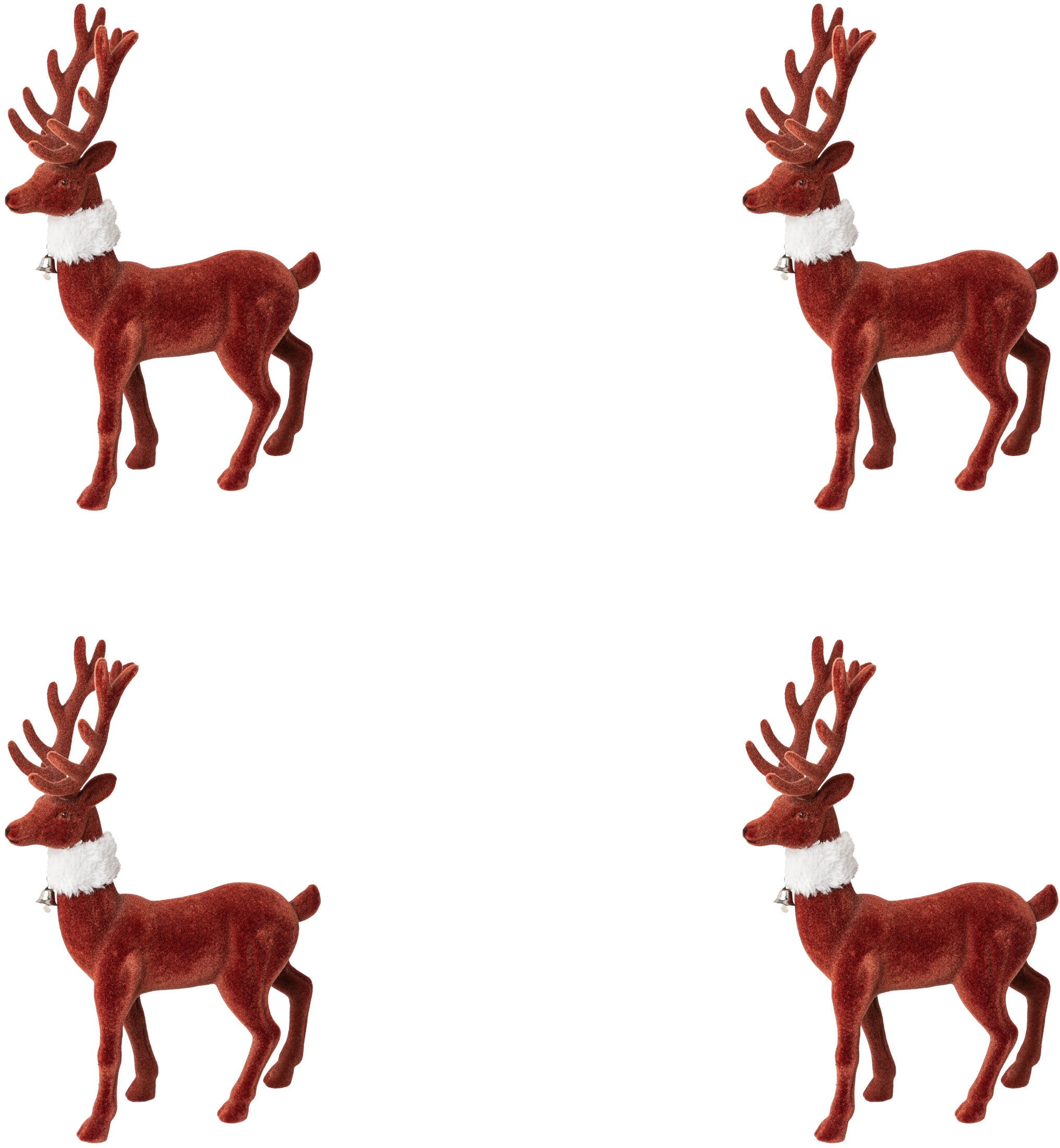 bestellen deco Weihnachtsfigur rot«, Creativ BAUR | feiner Samtoberfläche »Hirsch, mit Weihnachtsdeko