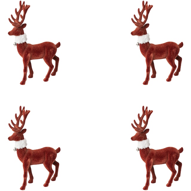 Creativ deco Weihnachtsfigur »Hirsch, Weihnachtsdeko rot«, mit feiner  Samtoberfläche bestellen | BAUR