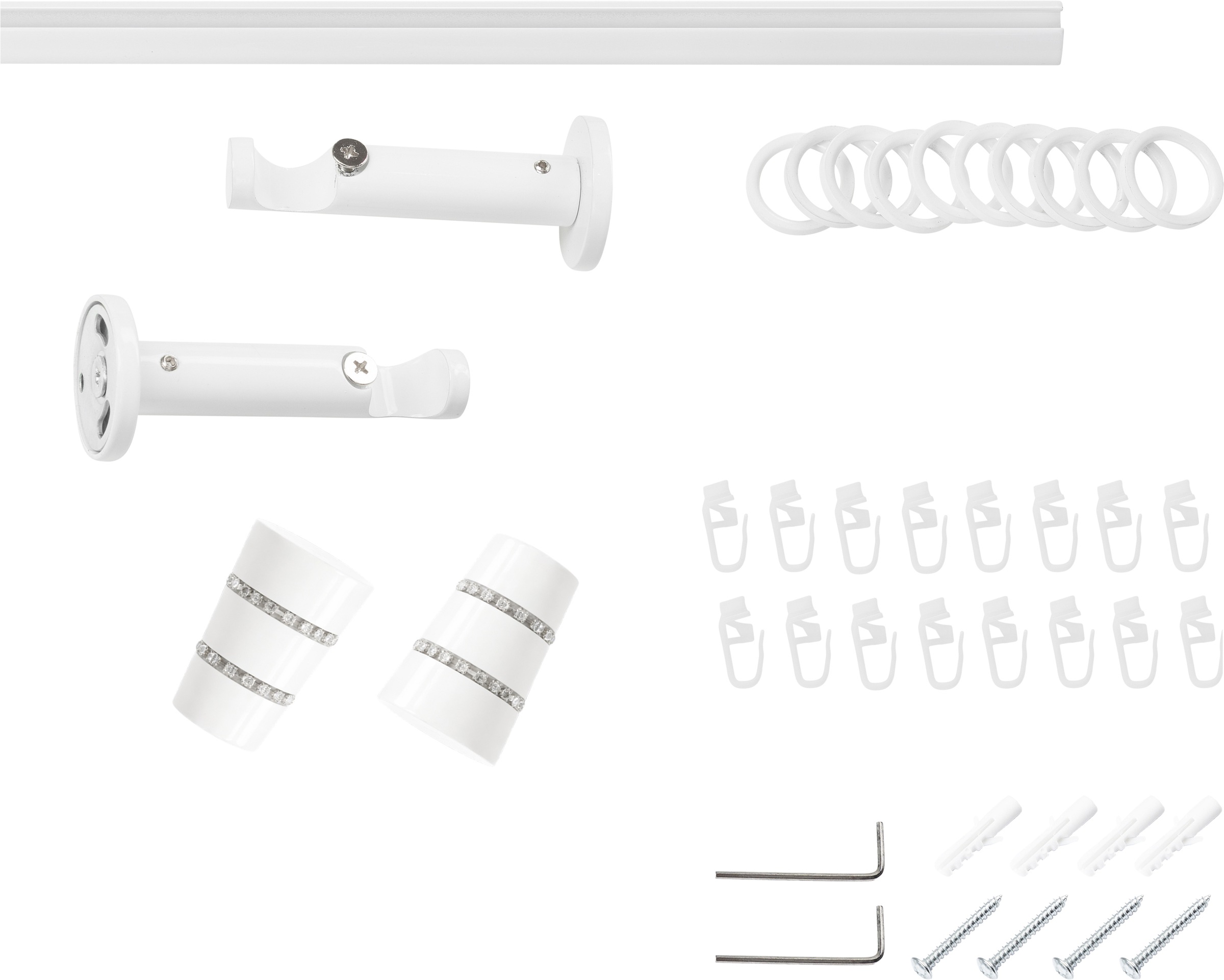 SN DECO GROUP Gardinenstange Ø 19 mm 1 läufig-läufig Fixmaß;kürzbar