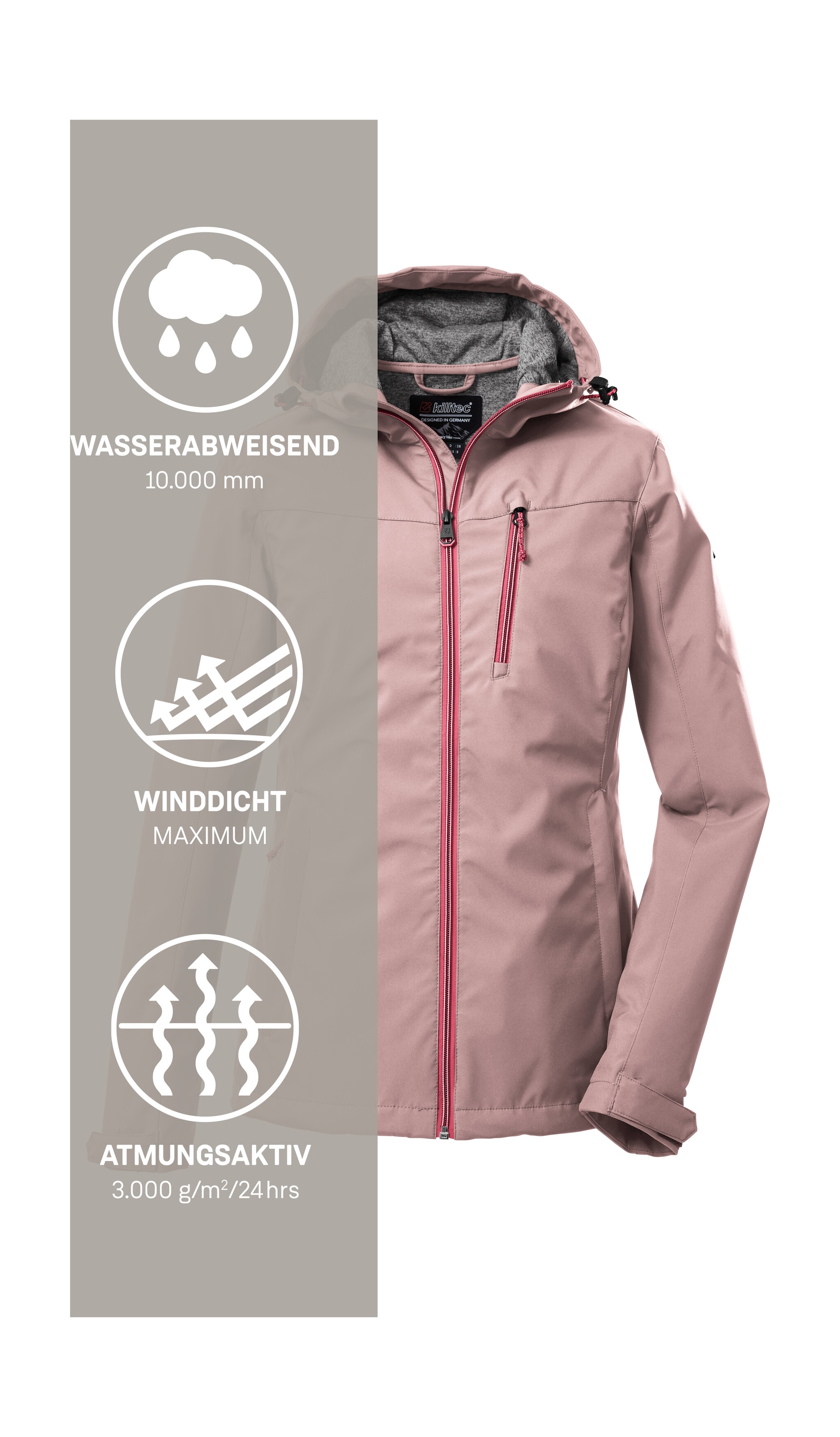 Killtec Softshelljacke »KOS 89 WMN SFTSHLL JCKT« Damen Softshelljacke: Wind-und wasserdicht, atmungsaktiv