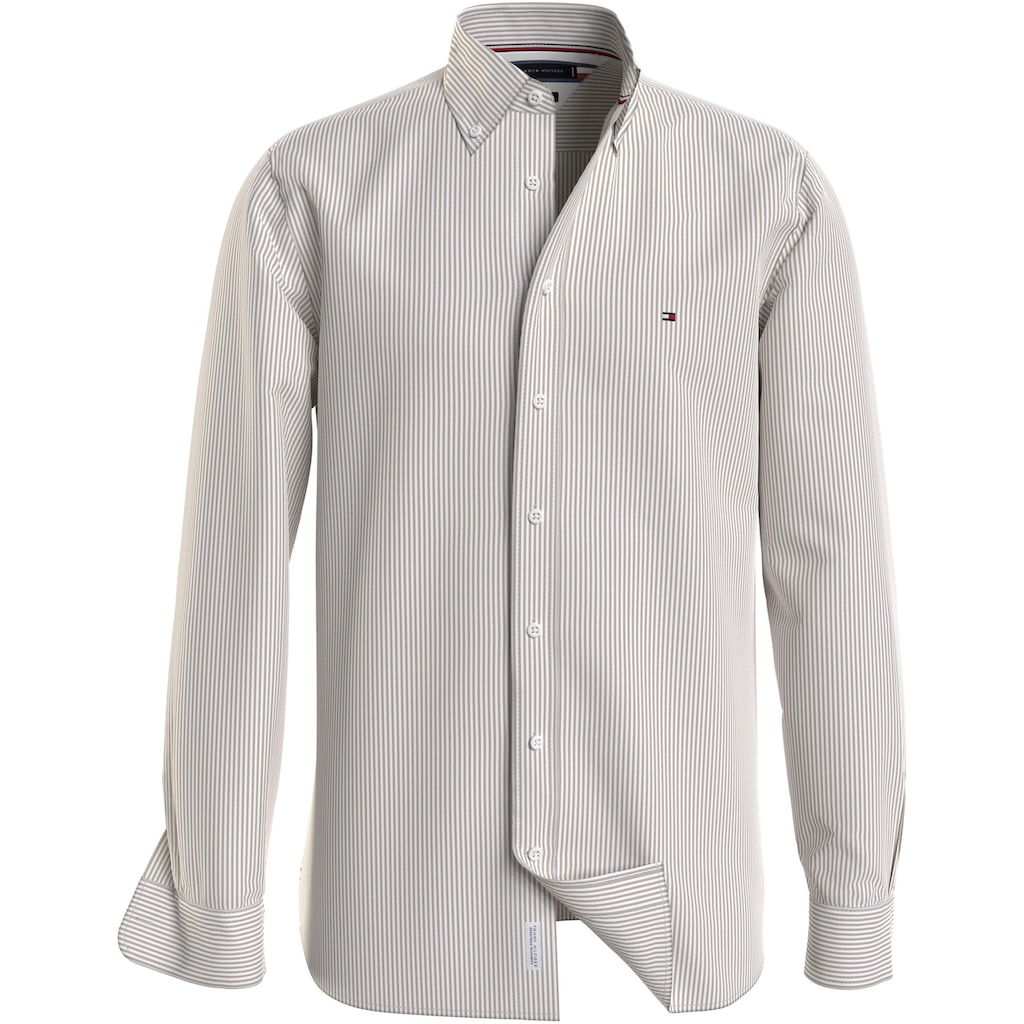 Tommy Hilfiger Langarmhemd »1985 FLEX OXFORD STRIPE RF SHIRT«, in gestreifter Optik