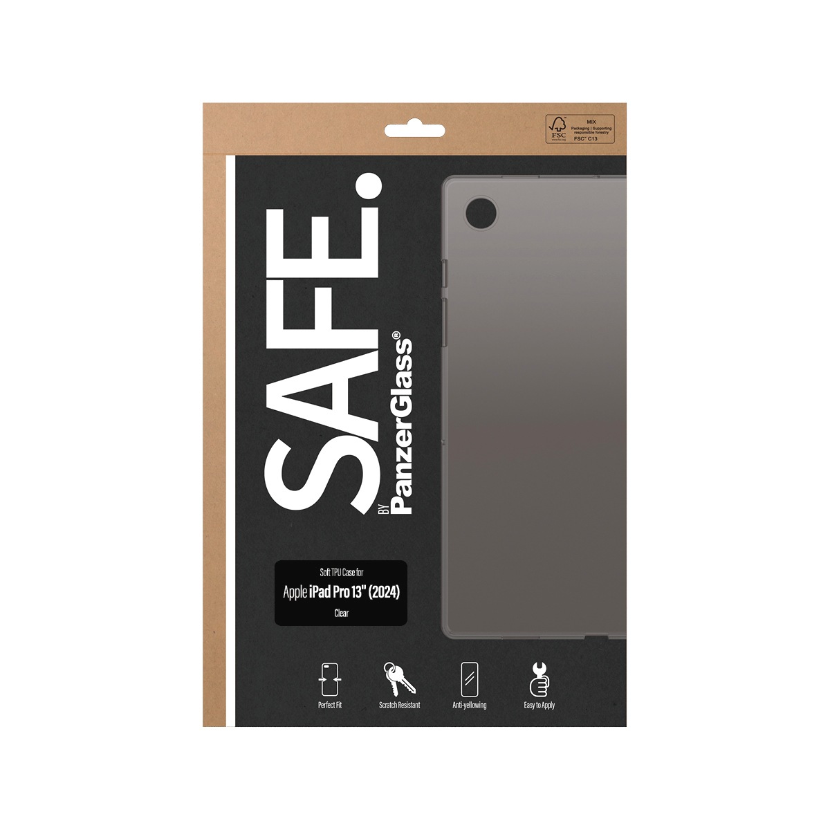SAFE by PanzerGlass Tablet-Hülle »Soft TPU Case für Apple iPad Pro 13 (2024)«, Backcover, Schutzhülle, Tabletchutzhülle, Case, Schutzcase, stoßfest