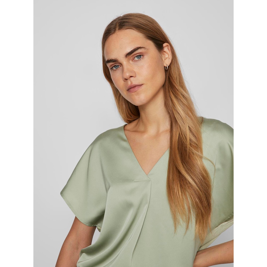 Vila V-Shirt »VIELLETTE V-NECK S/S SATIN TOP - NOOS«