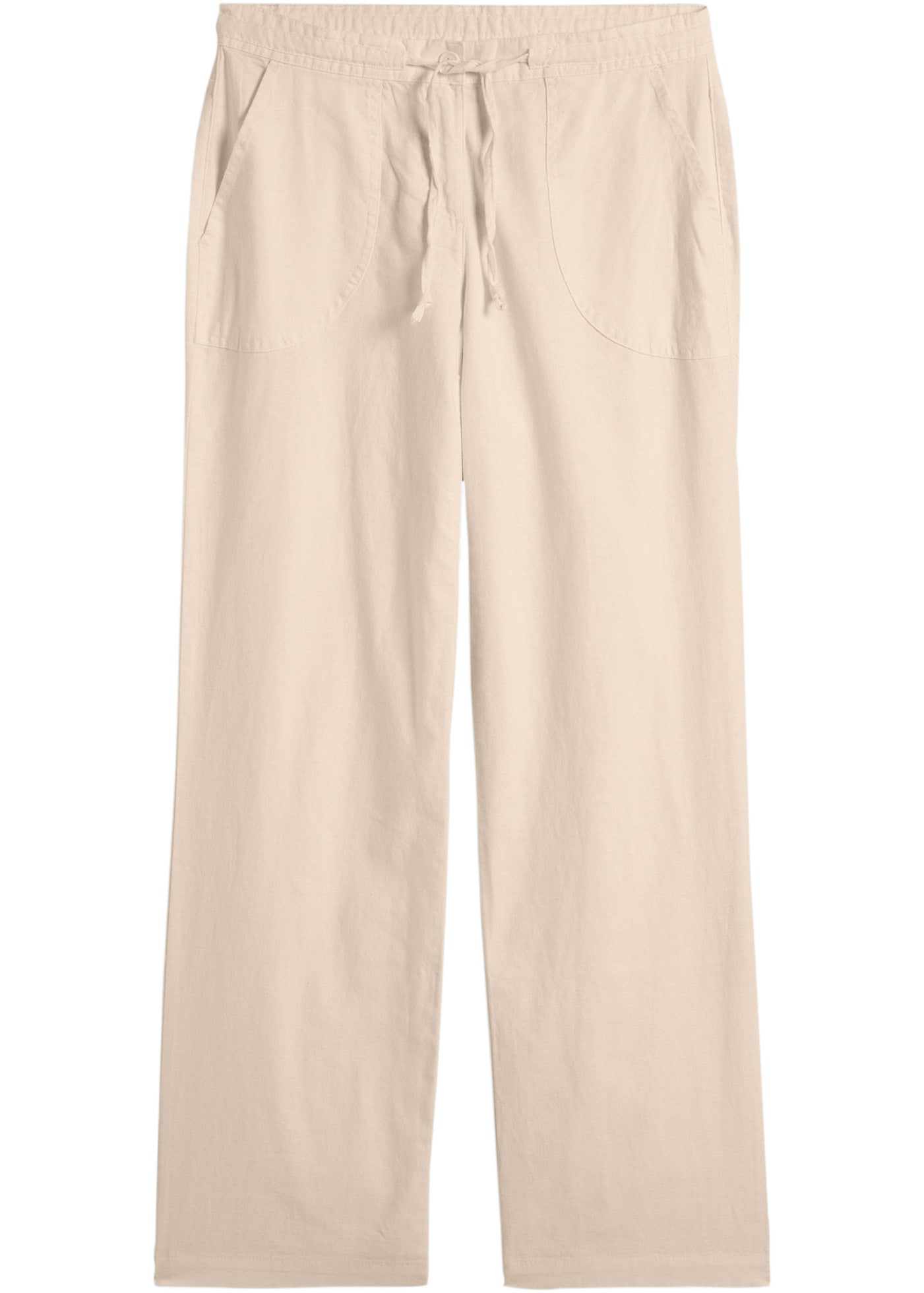 bonprix Leinenhose  Loose Fit, mit Kordelzugbund, mit Eingrifftaschen, mit Gesäßtaschen
