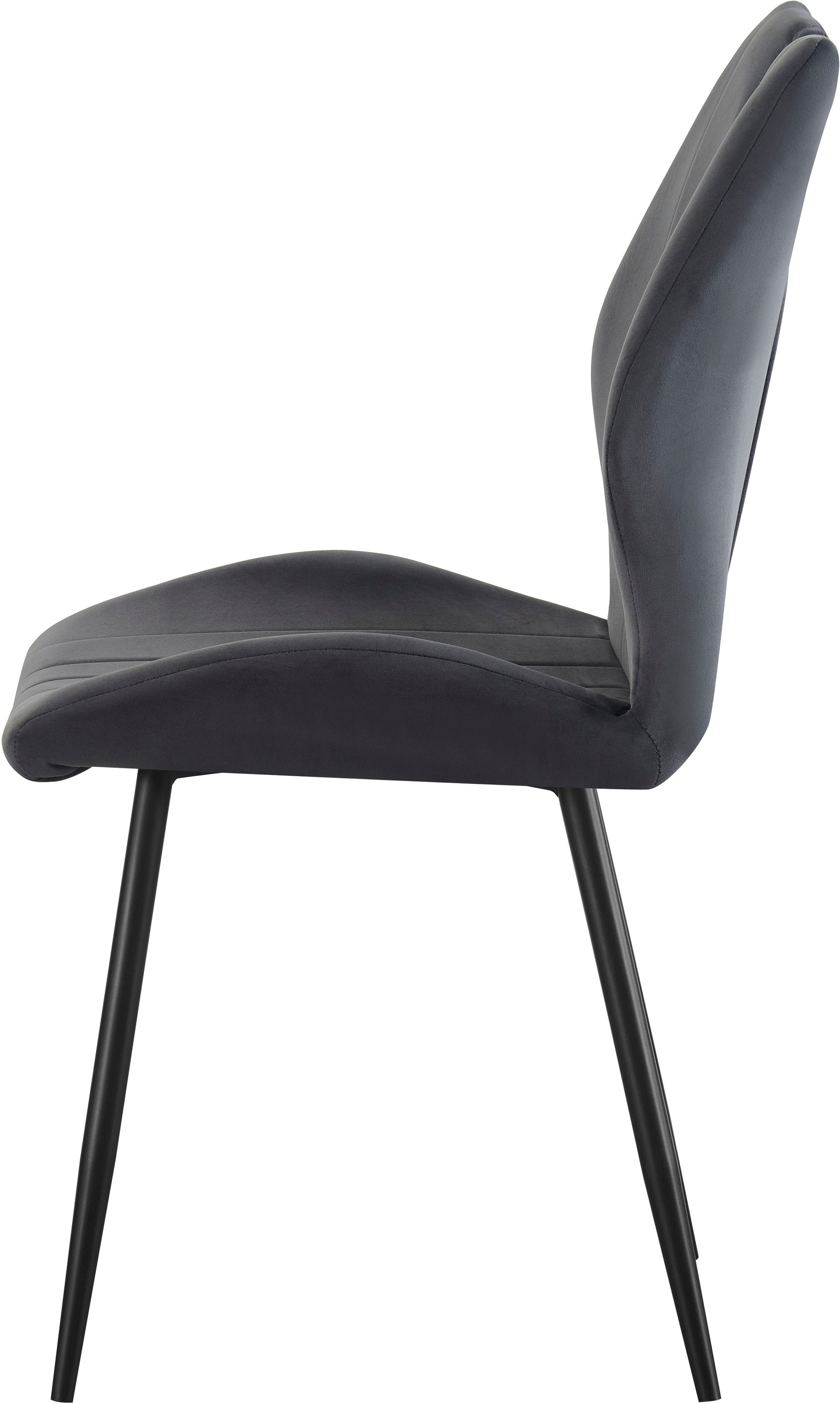 Home affaire Esszimmerstuhl »KILLAM, 2er Set, mit Metallgestell in matt schwarz« (Set) 2 Stk.in verschiedenen Farben, Belsatbarkeit pro Stuhl 120 kg, 360° drehbar