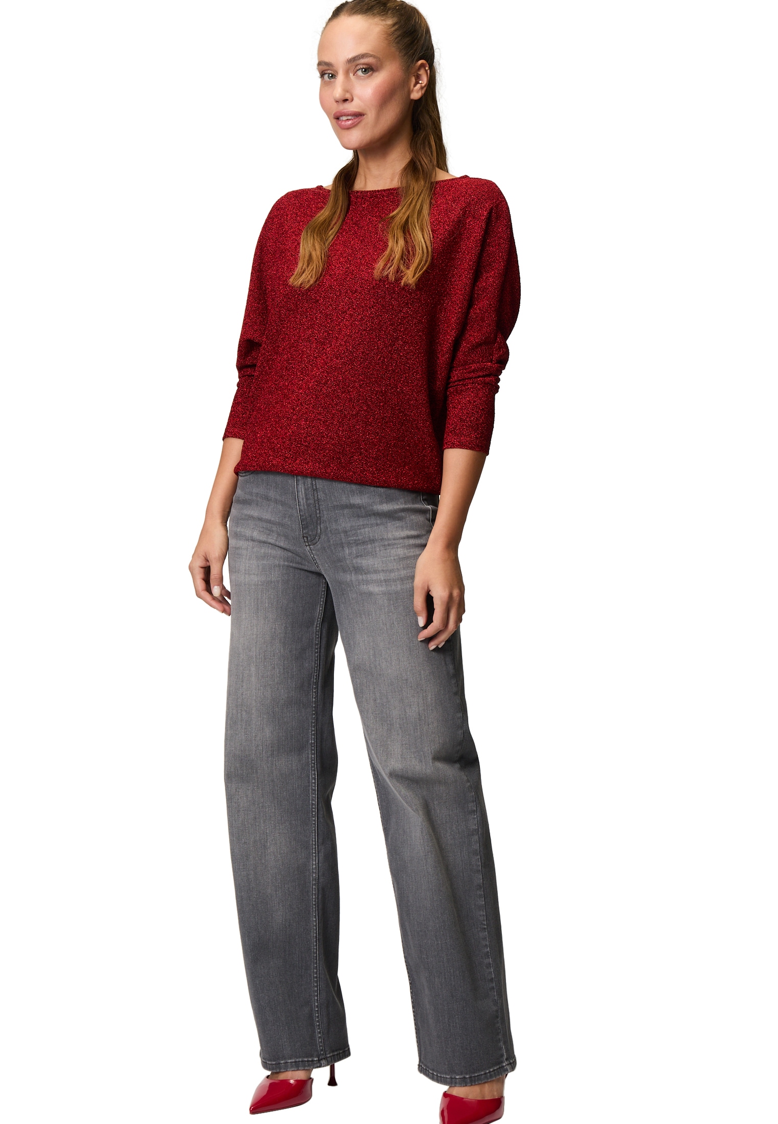 Zero 3/4-Arm-Shirt »zero Jerseyshirt mit Glitzereffekt«, (1 tlg.), Plain/ohne Details