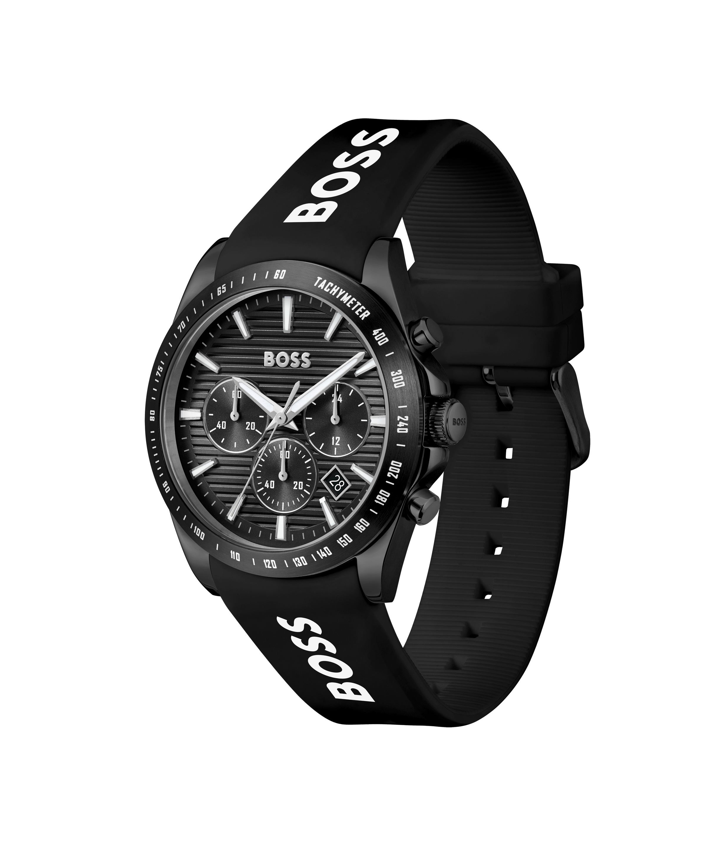 BOSS Chronograph »STRIKE CHRONO«, Quarzuhr, Armbanduhr, Herrenuhr, Silikonarmband, analog, Tag