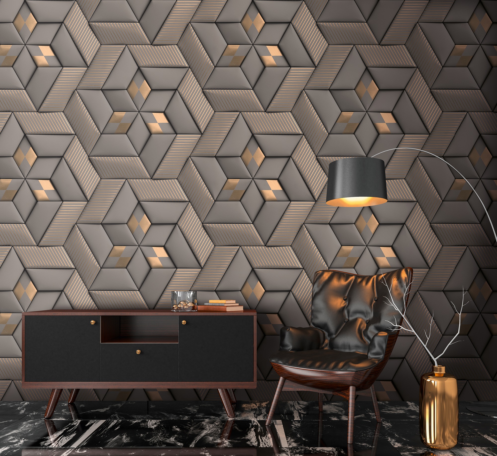 living walls Fototapete "Metropolitan Stories. Travel Styles. 3D-Tapete" gemustert matt neutral glatt Fototapete 3D-Effekt Grafisch Metallic-Effekt Designtapete Tapeten