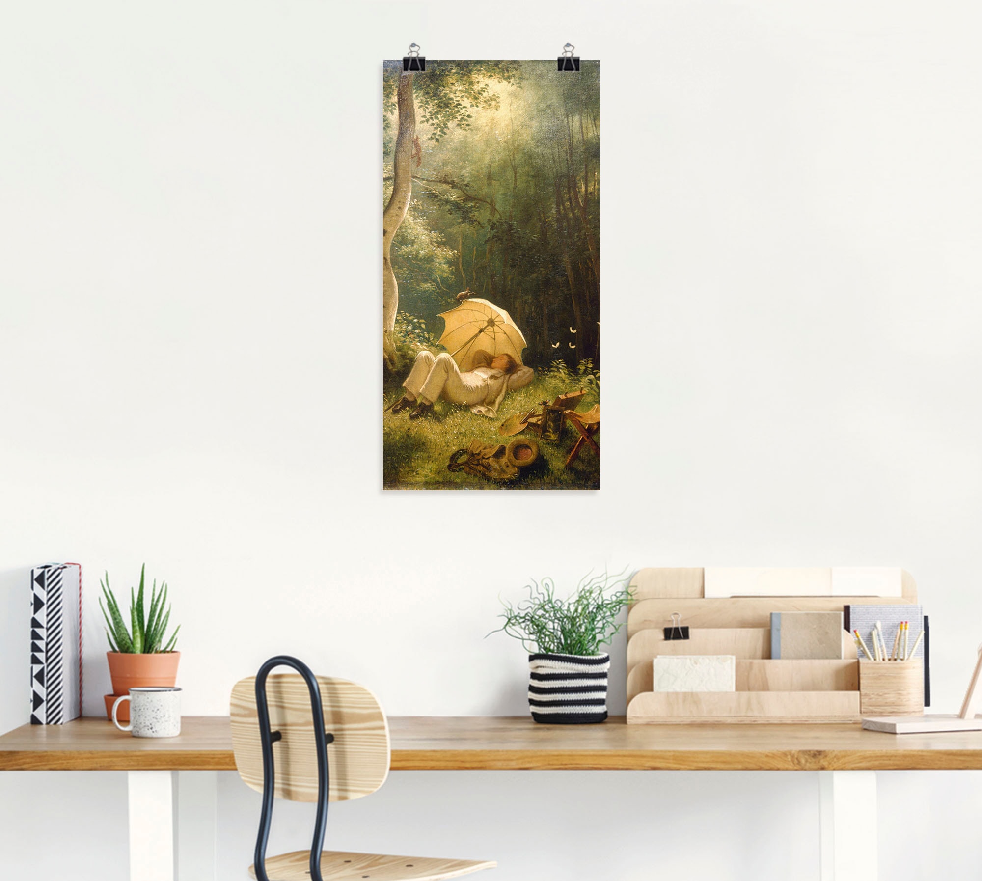 Artland Kunstdruck »Der Maler (Rast im Walde)«, Mann, (1 St.), als Leinwandbild, Wandaufkleber oder Poster in versch. Größen