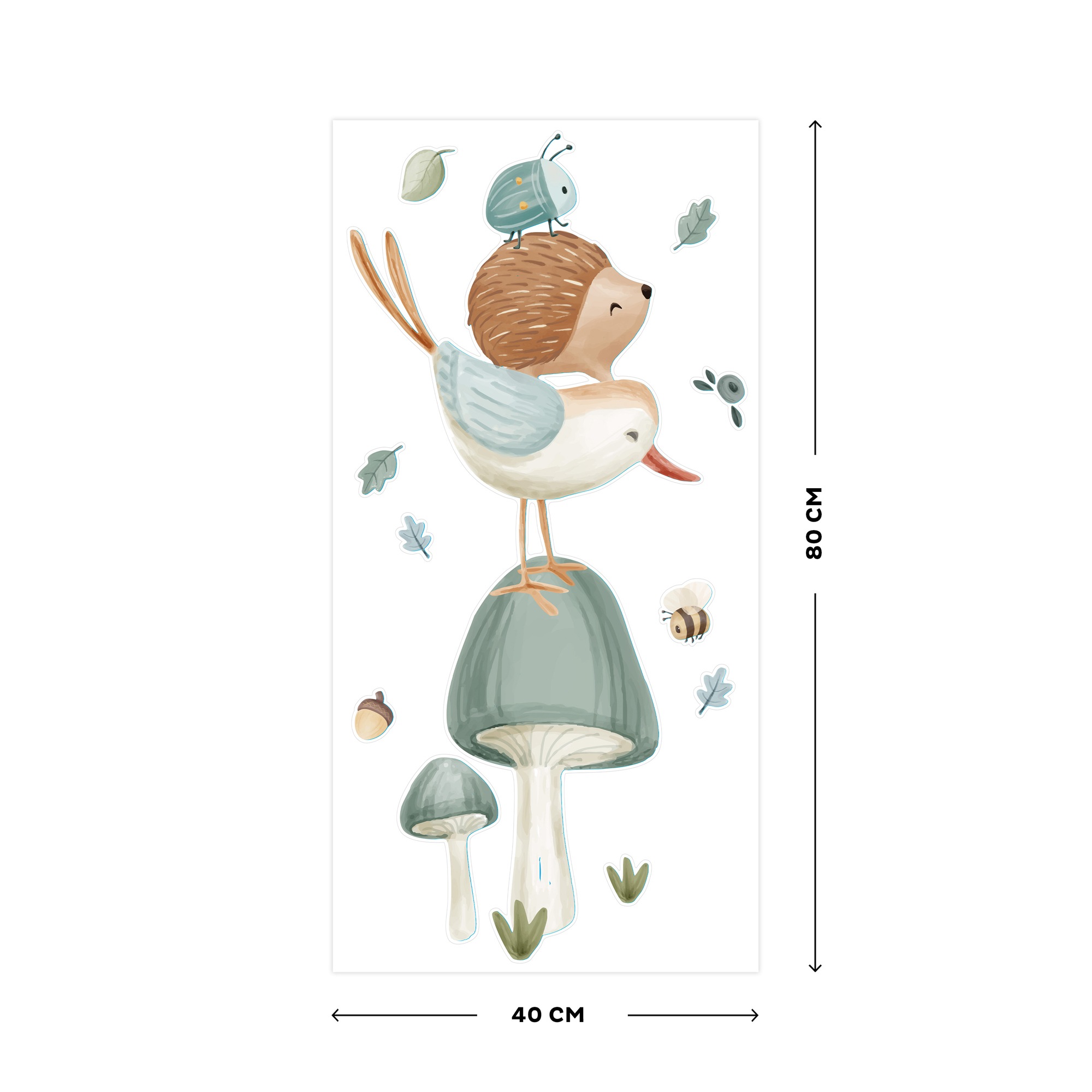LITTLE DUTCH Wandtattoo »Wandsticker Set Forest Friends (40x80cm)«, (1 St.)