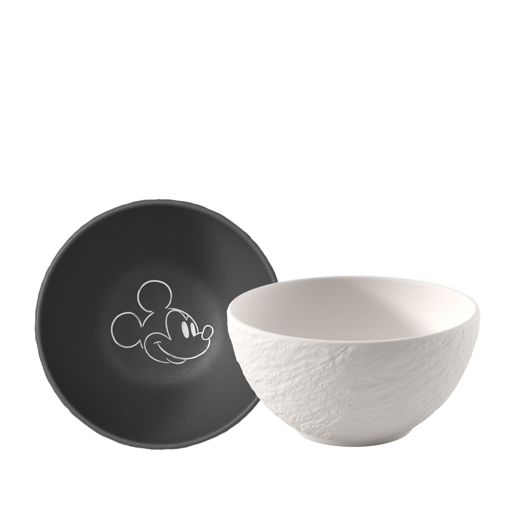Villeroy & Boch Schale »Müslischalen Manufacture Rock - Mickey Mouse ø 14 cm 2er Set schwarz-weiß« 2 Spülmaschinenfest, Mikrowellensicher