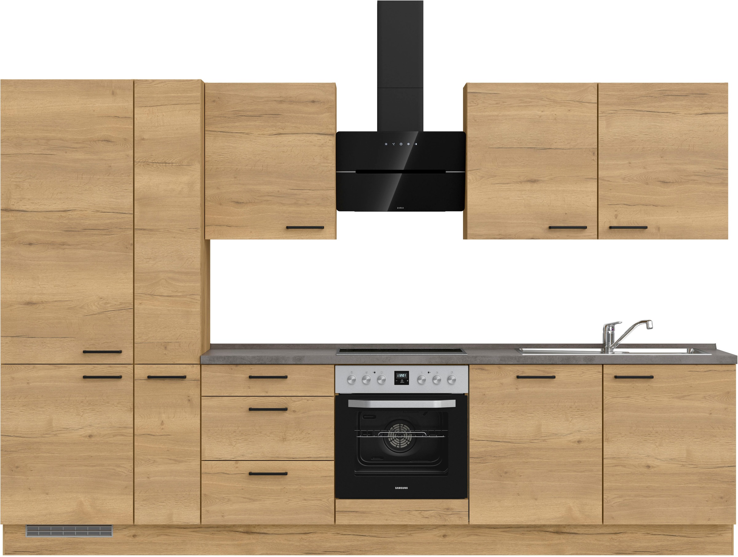 nobilia ""Structura II", NEU: individuell anpassbar mit gratis Profi-Beratung" vormontiert, Breite 330 cm, Ausrichtung wählbar, wahlw. mit E-Geräten