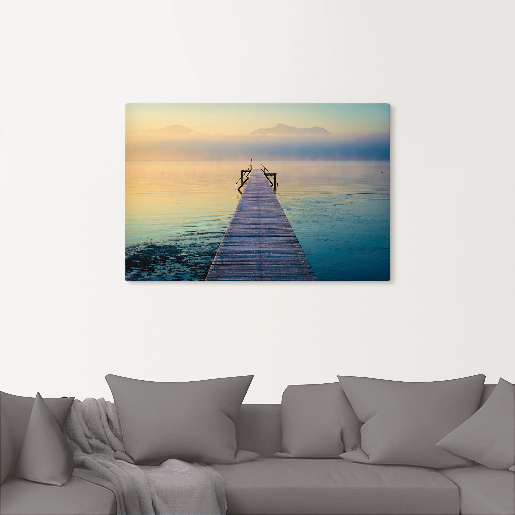 Artland Wandbild »Sonnenaufgang am St.), BAUR Chiemsee«, Alubild, Leinwandbild, | oder (1 Poster als bestellen Größen Wandaufkleber Seebilder, in versch