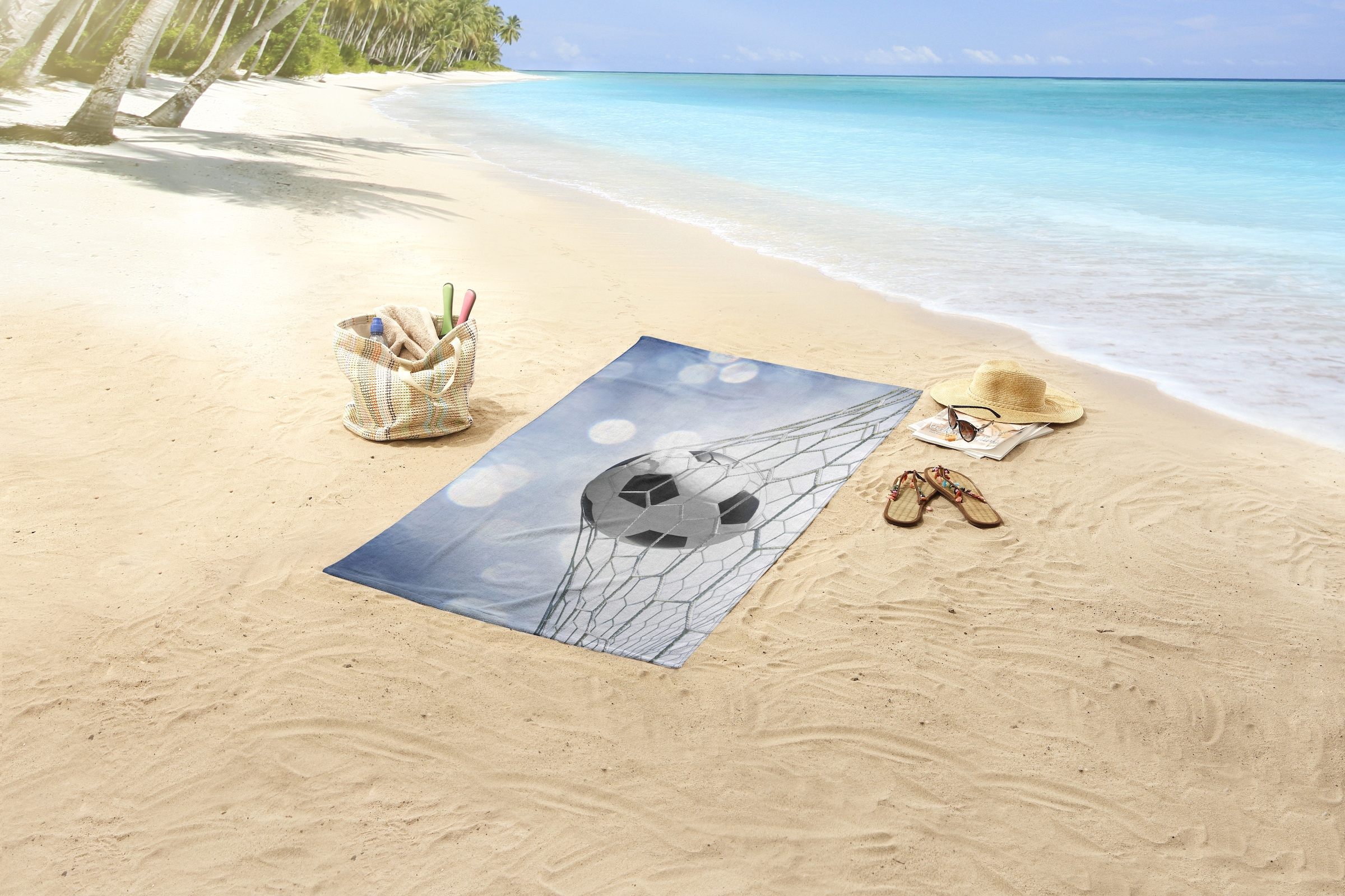 good morning Strandtuch »Tijmen« Kinder Strandtuch, Mikrofaser, Velours, saugfähig, weich, Fußball