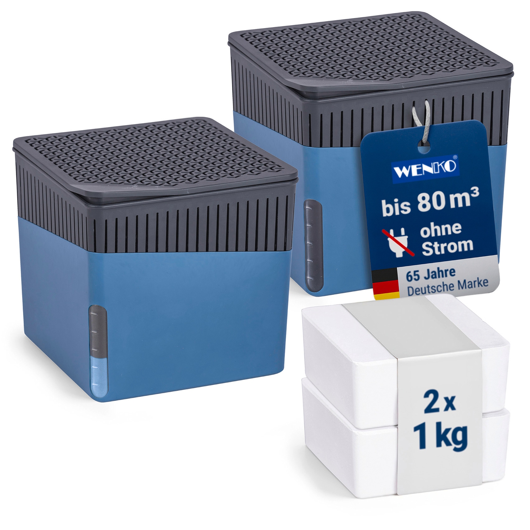 WENKO Luftentfeuchter »Cube« für 80 m³ Räume 2 x 1000g