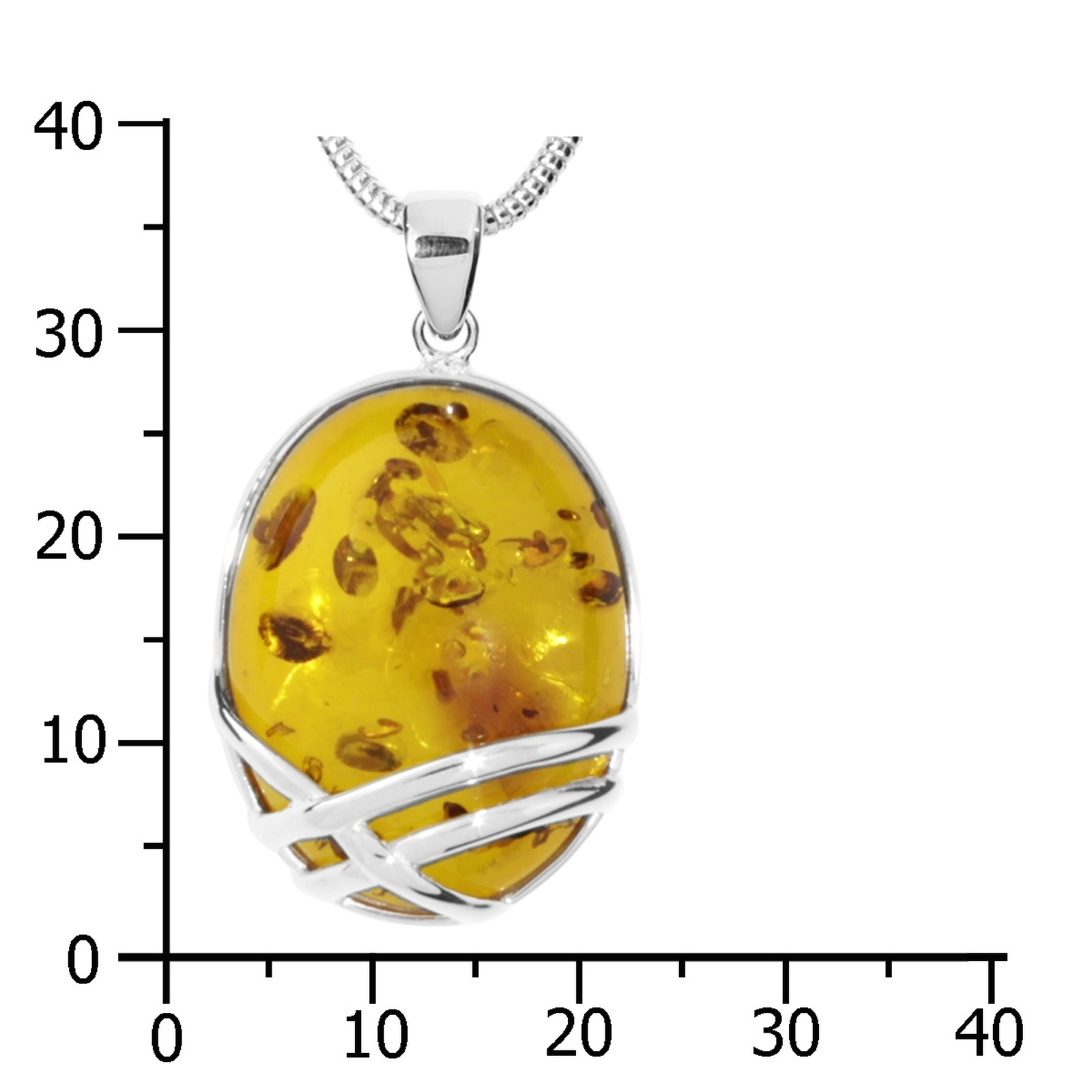 Ostsee-Schmuck Hedra Necklace Silver 925 Amber 60cm 4