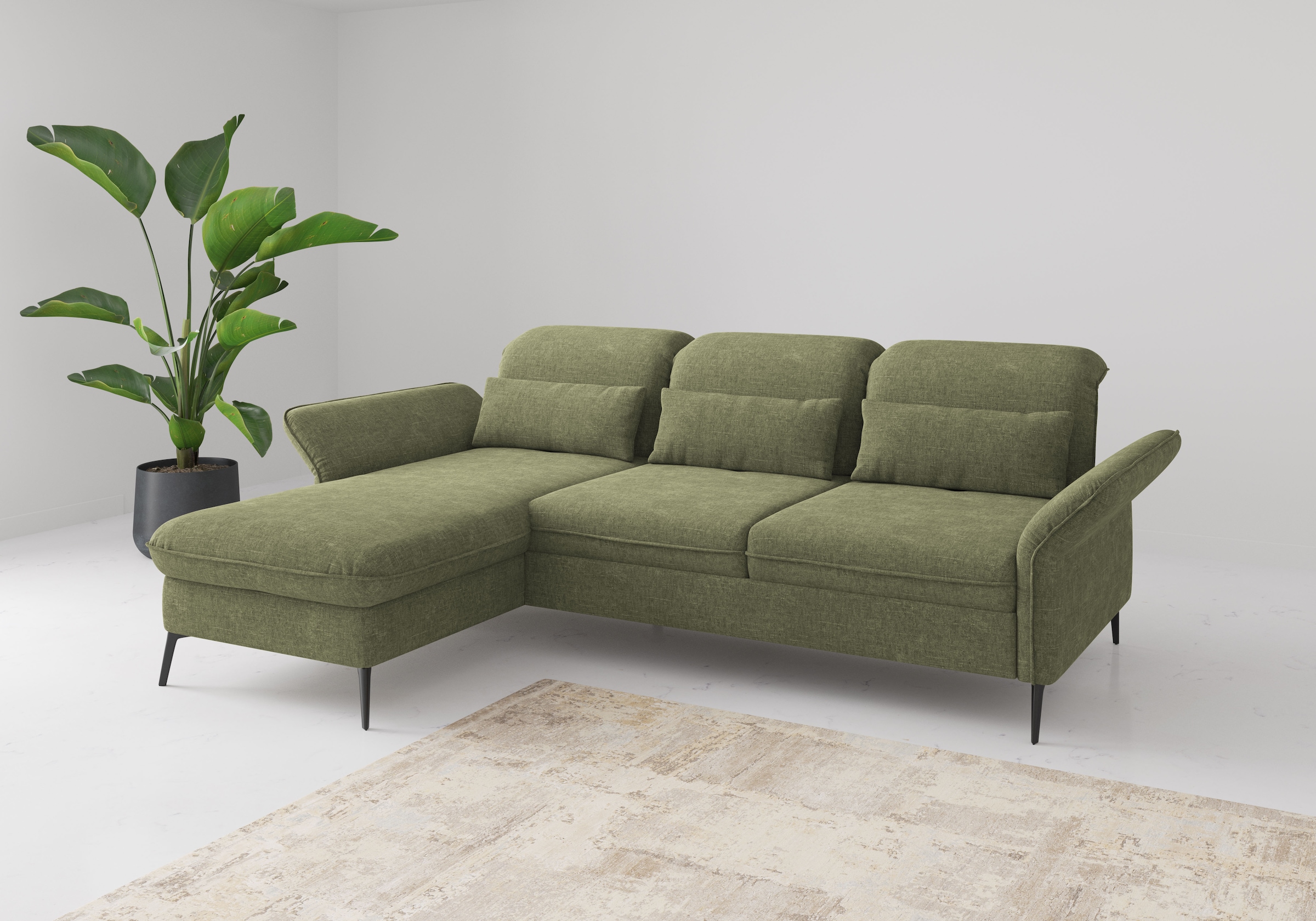 sit&more Ecksofa "Emely, inkl. Sitztiefenverstellung", wahlweise mit Bettfu günstig online kaufen