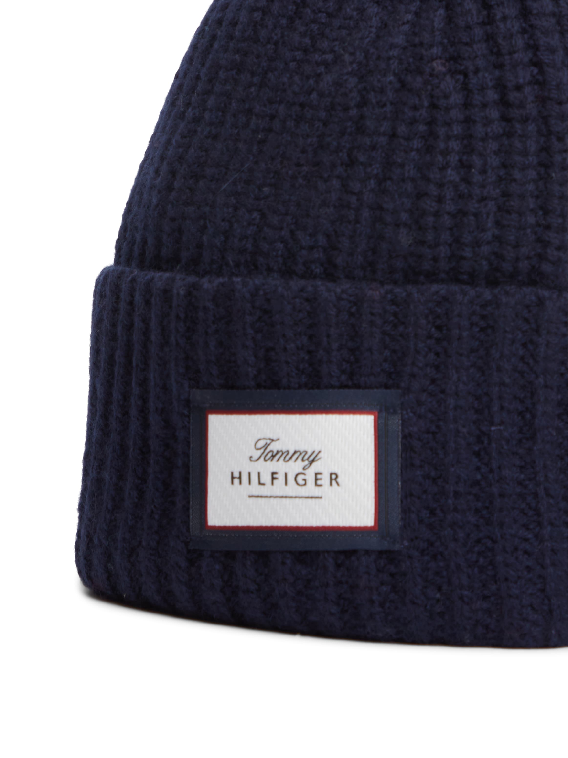 Tommy Hilfiger Beanie »TH WOOL« aus grobem Rippstrick in reiner Wolle