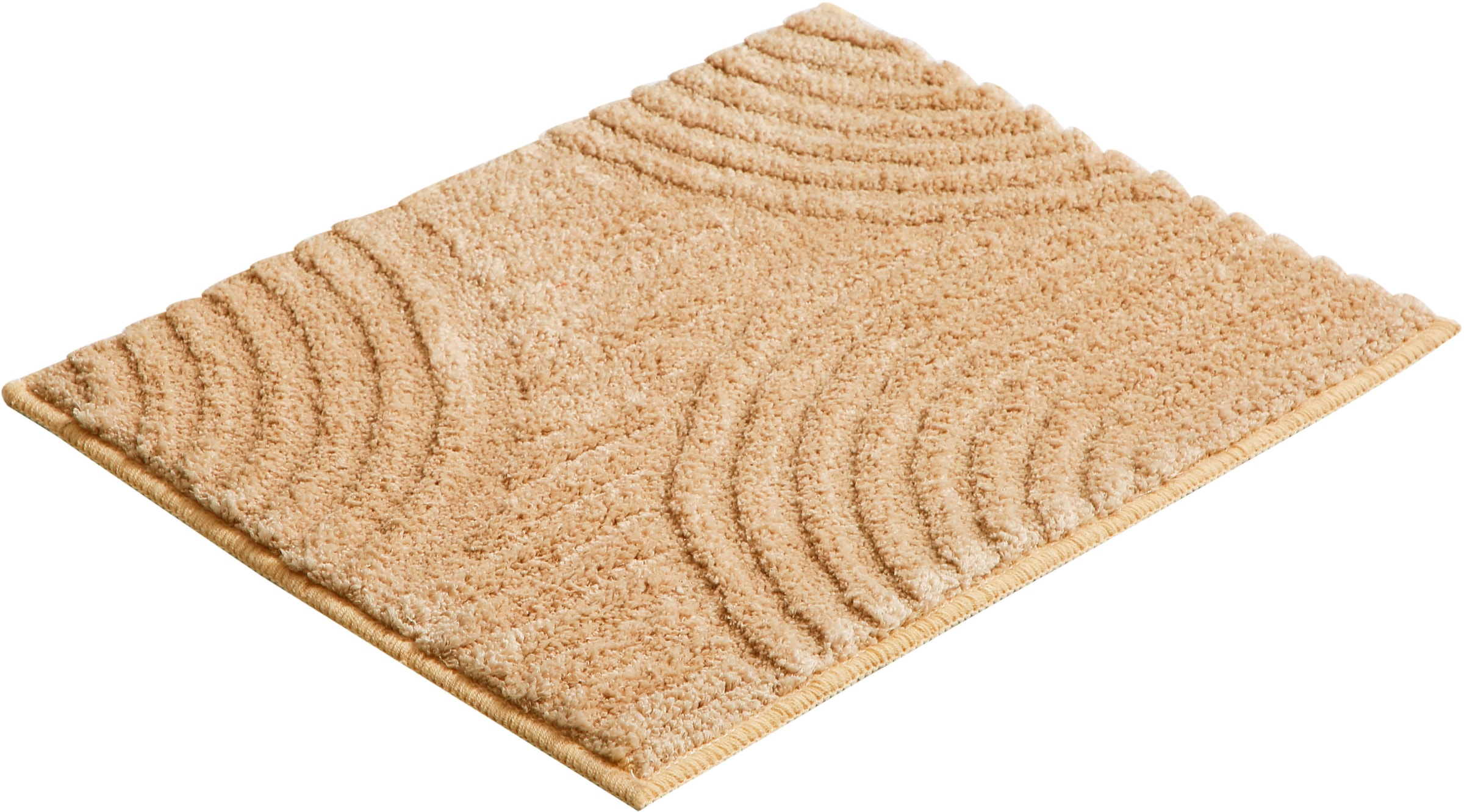 my home Badematte »Ognon, Scandi, Boho, modernes Muster«, rutschhemmend beschichtet, fußbodenheizungsgeeignet-schnell trocknend-strapazierfähig, Badteppich, Uni Farben, Hoch-Tief-Effekt