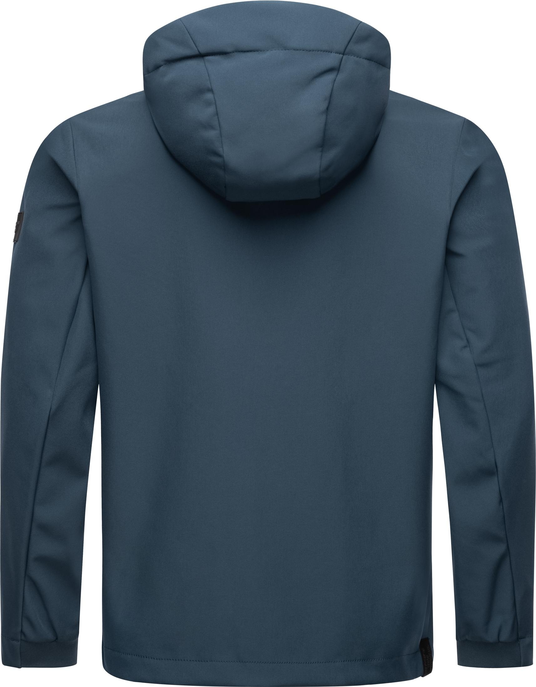 Ragwear Softshelljacke »Shellwie Warm«, mit Kapuze, wasserdichte Herren Übergangsjacke mit großer Kapuze
